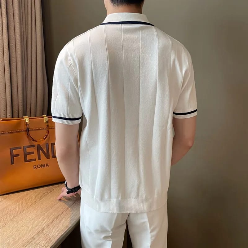 Men Fleece Collared Shirt Warm Fabric Metal Zipper Casual Stylish Outfit for Fall Winter