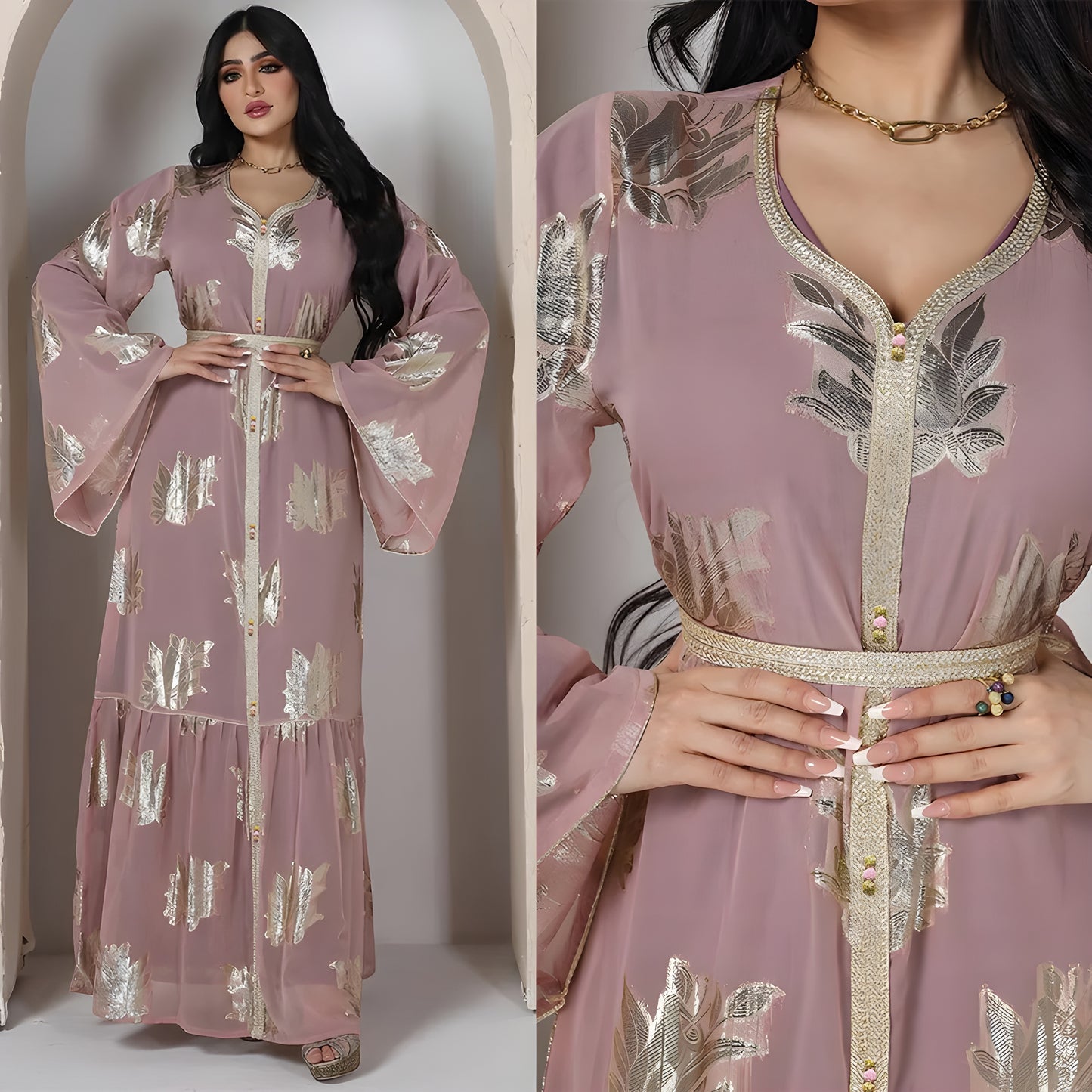 Women's Ramadan Abaya Dress in Chiffon