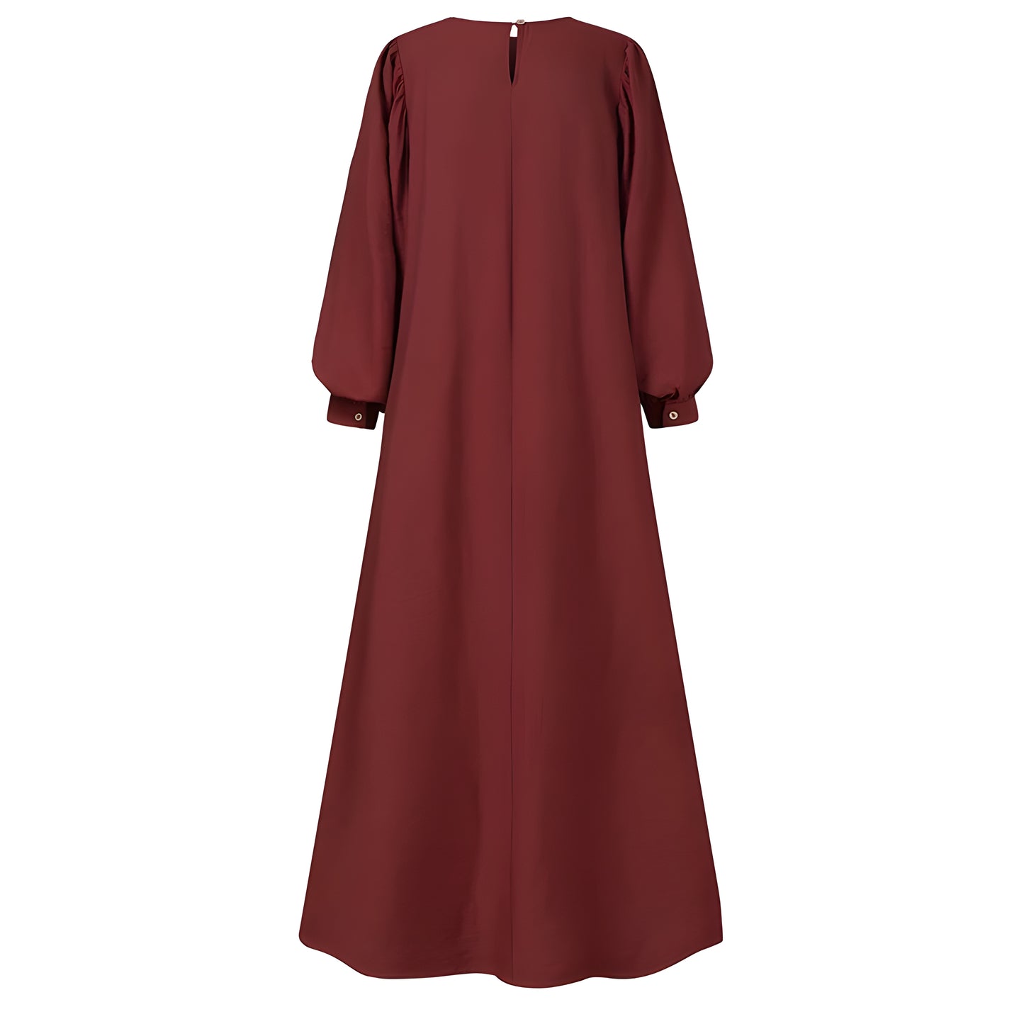 Turkish Hijab Dress: Retro Muslim Women's Long Puff Sleeve Abaya