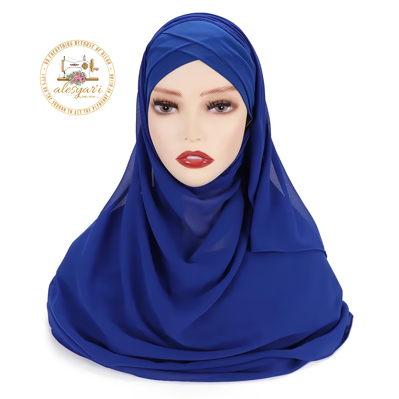 Alesyari Shop I Chiffon Hijab Scarf Sets with Stylish Cross Jersey Caps for Instant Chic Hijab Styles