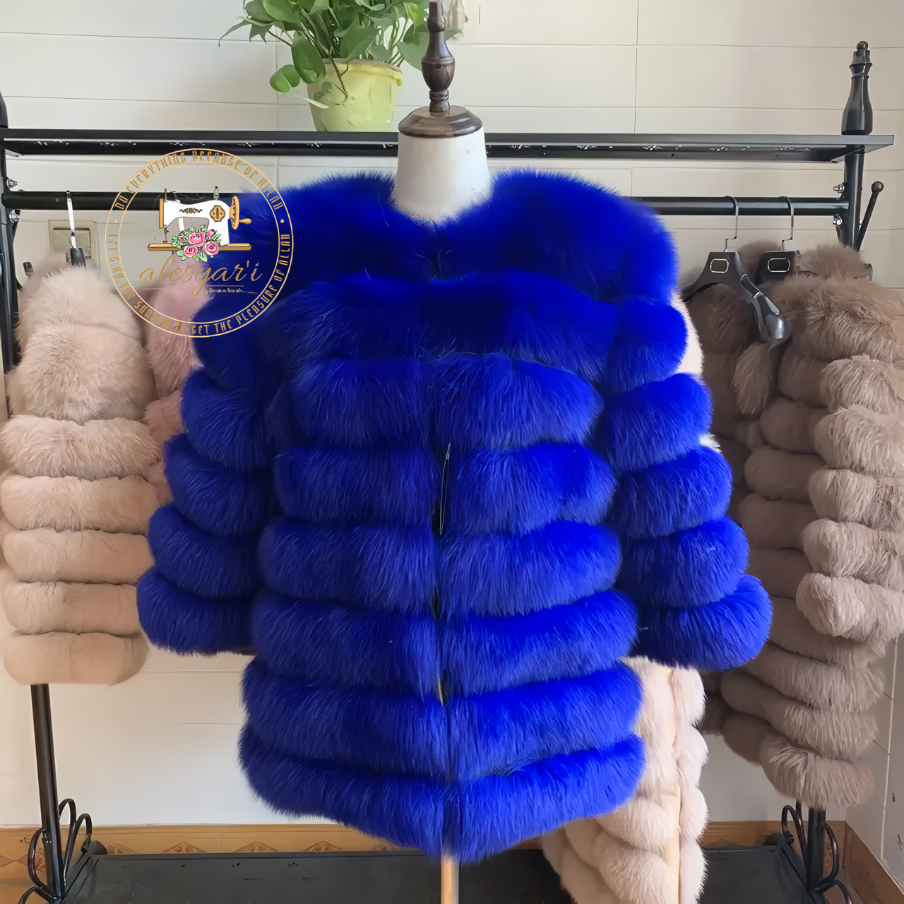 Alesyari Shop I Experience Winter Luxe: Unveiling Our New Fashion Real Natural Fox Fur Long Coat Jacket for Ultimate Warmth and Style