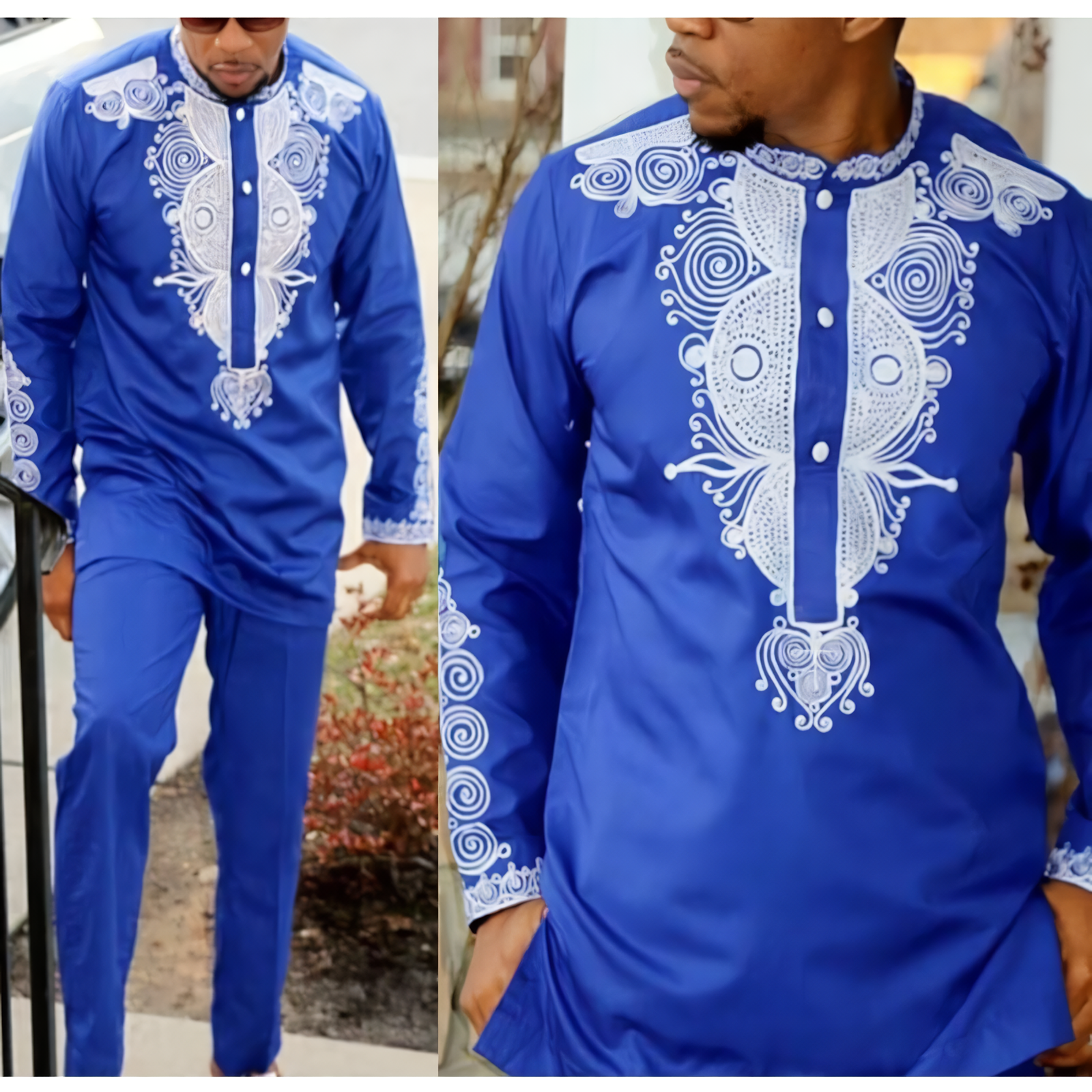 Alesyari Shop I Dashiki Mens Top Pant 2 Pieces Outfit Set African Men Clothes  Riche African Clothing For Men Dashiki Shirt With Trouser