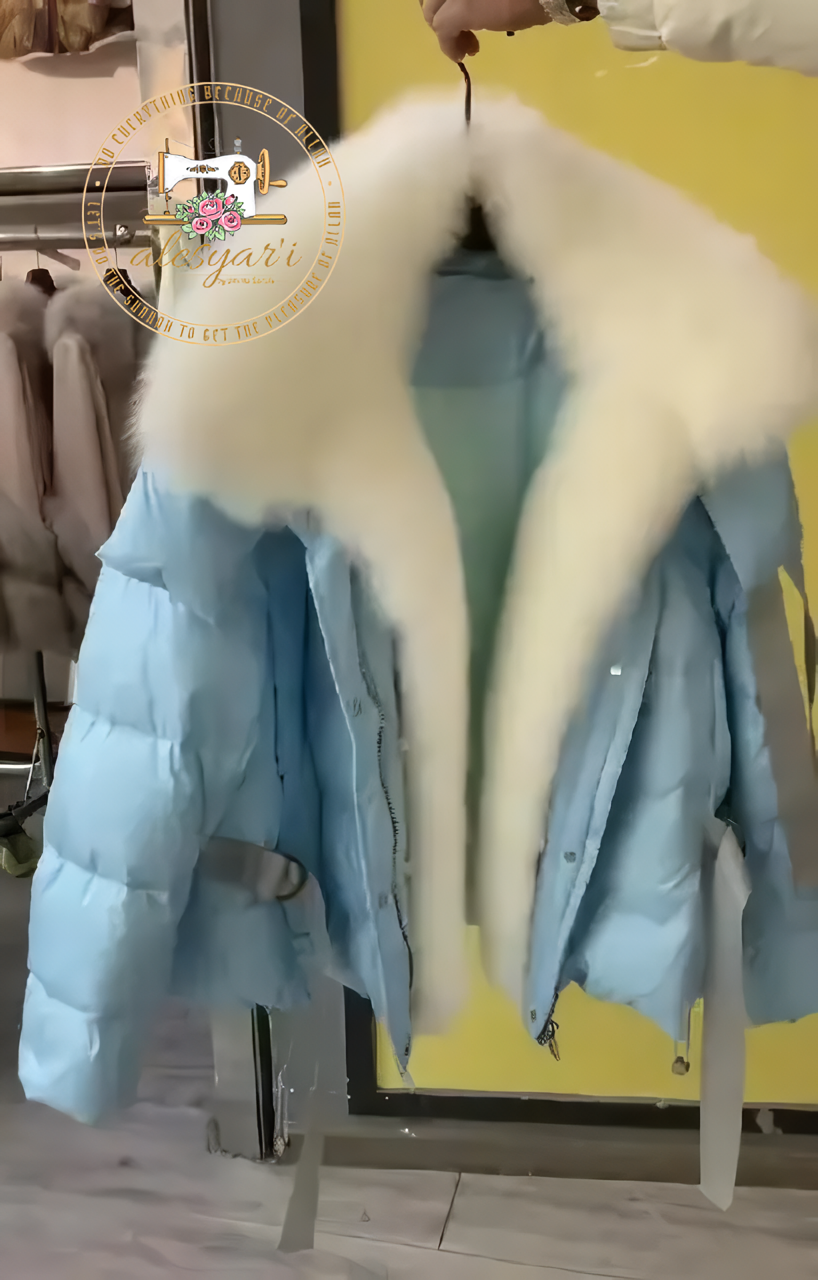 Alesyari Shop I Stylish Winter Jackets for Women with Genuine Fox Fur Collar and Goose Down Filling