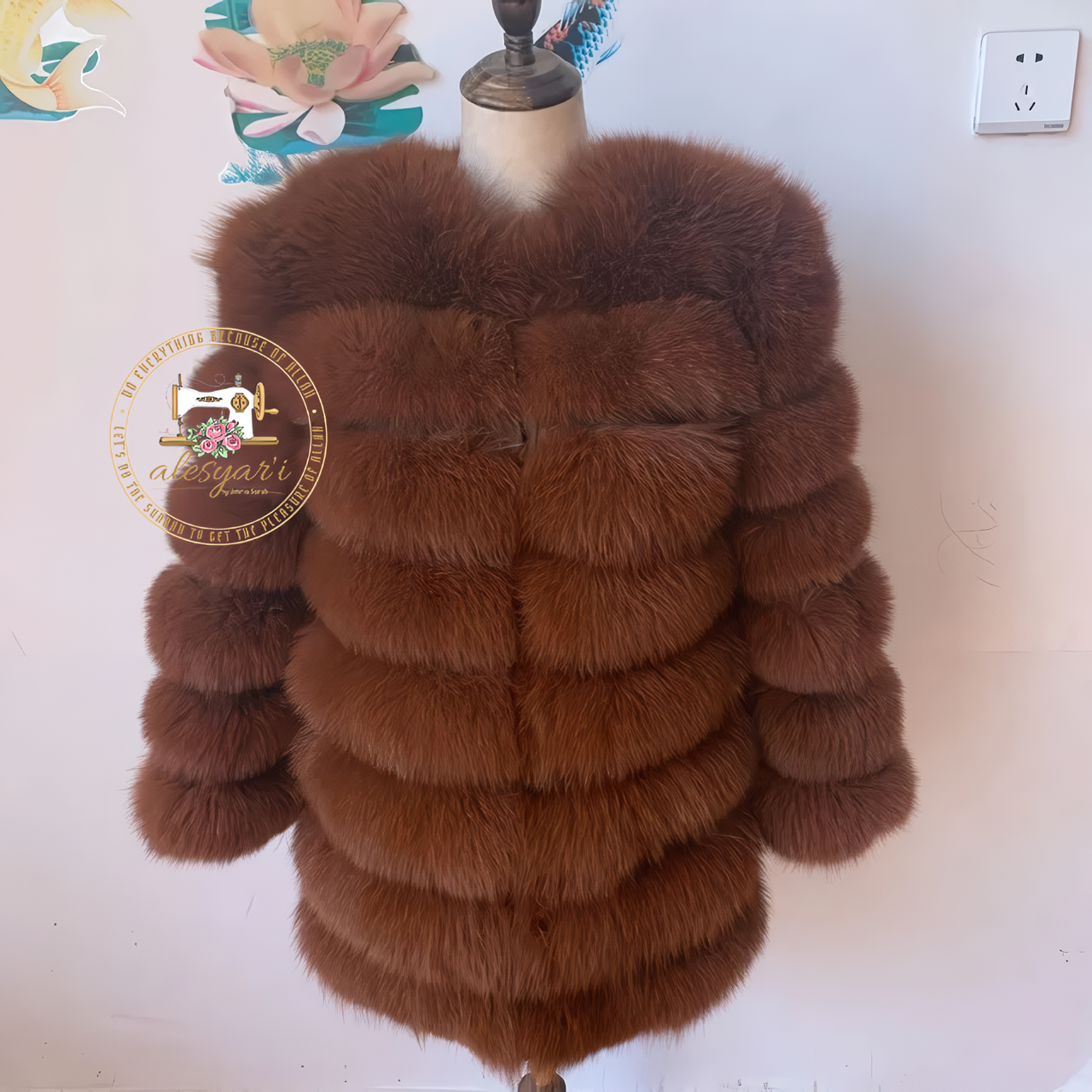 Alesyari Shop I Experience Winter Luxe: Unveiling Our New Fashion Real Natural Fox Fur Long Coat Jacket for Ultimate Warmth and Style