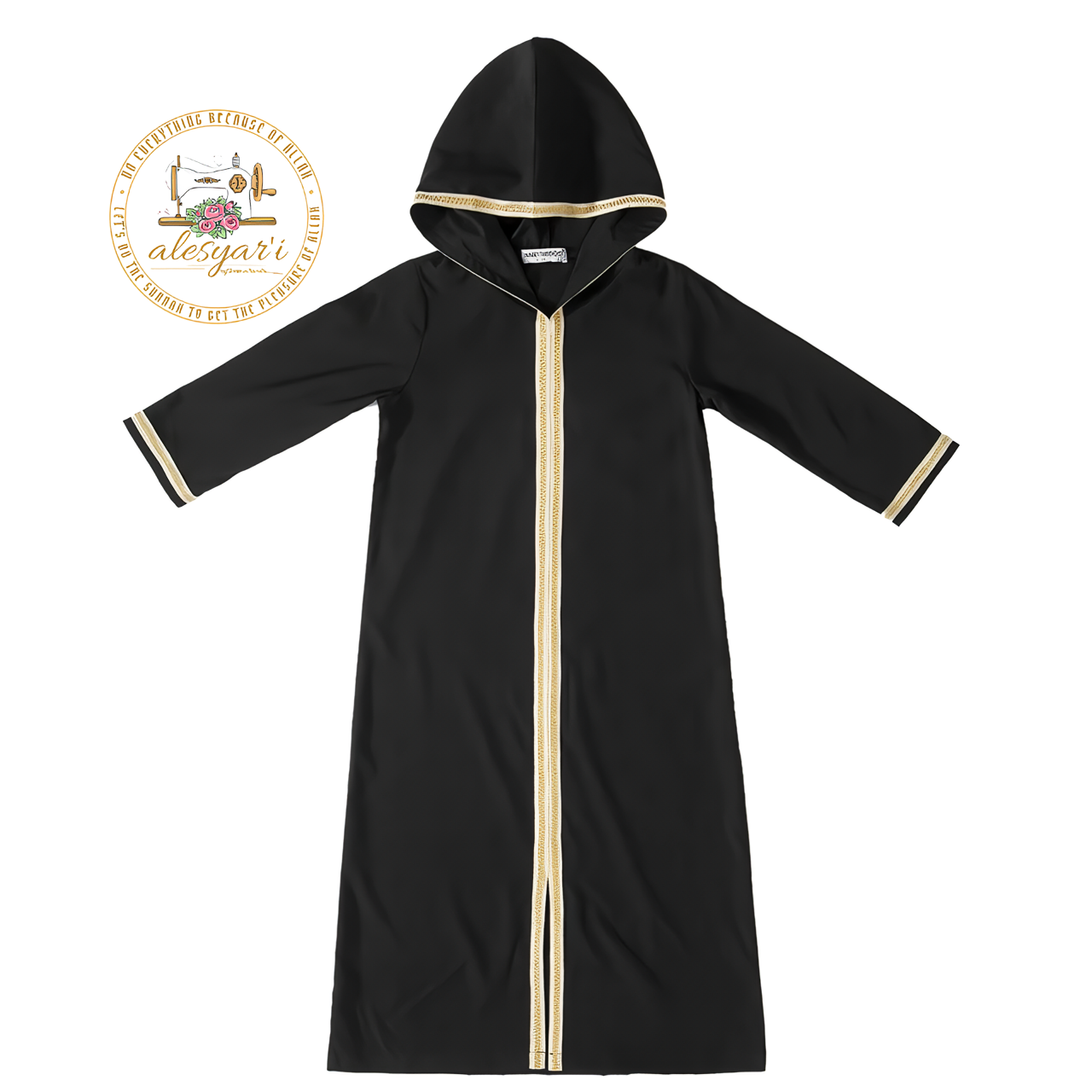 Alesyari Shop I Elegant Long Sleeve Maxi Dress for Young Girls, Ideal for Islamic Prayer and Special Occasions