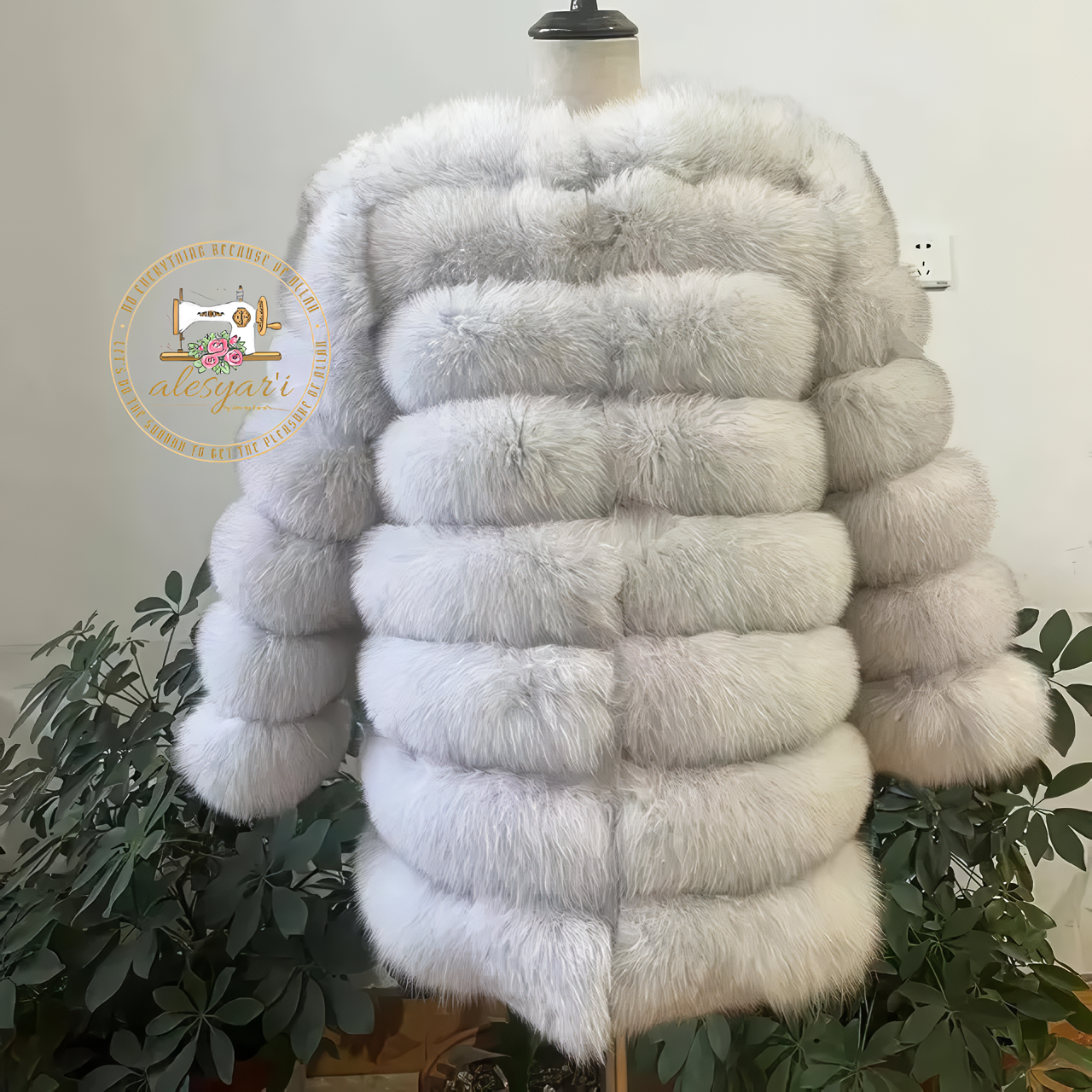 Alesyari Shop I Experience Winter Luxe: Unveiling Our New Fashion Real Natural Fox Fur Long Coat Jacket for Ultimate Warmth and Style