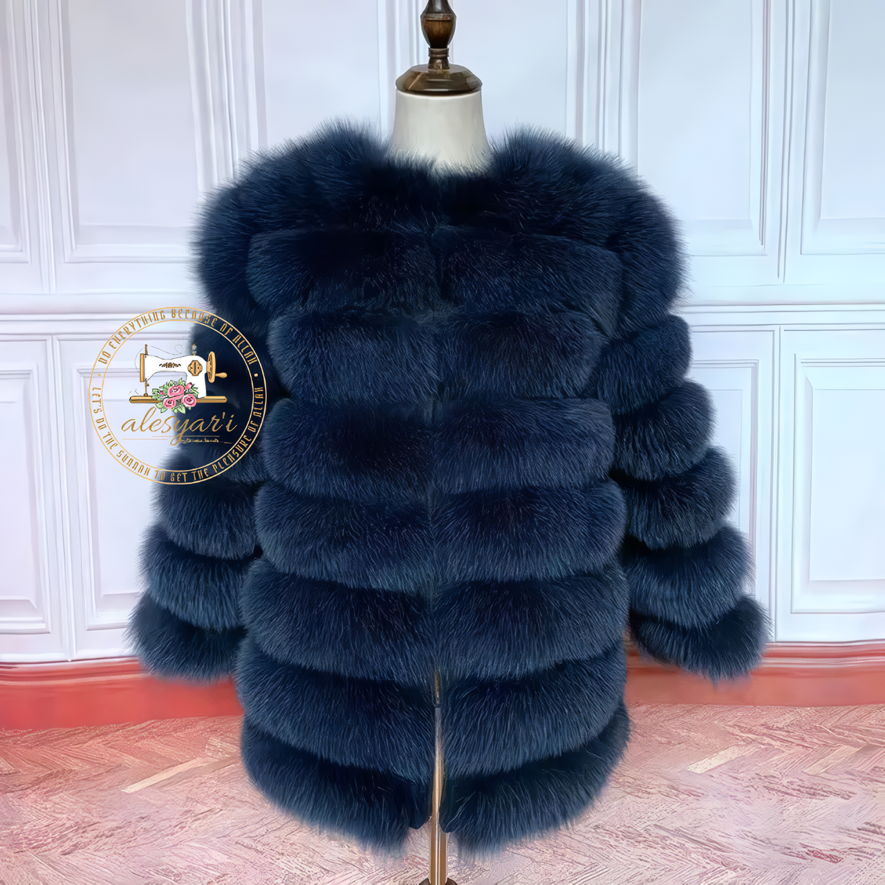 Alesyari Shop I Experience Winter Luxe: Unveiling Our New Fashion Real Natural Fox Fur Long Coat Jacket for Ultimate Warmth and Style