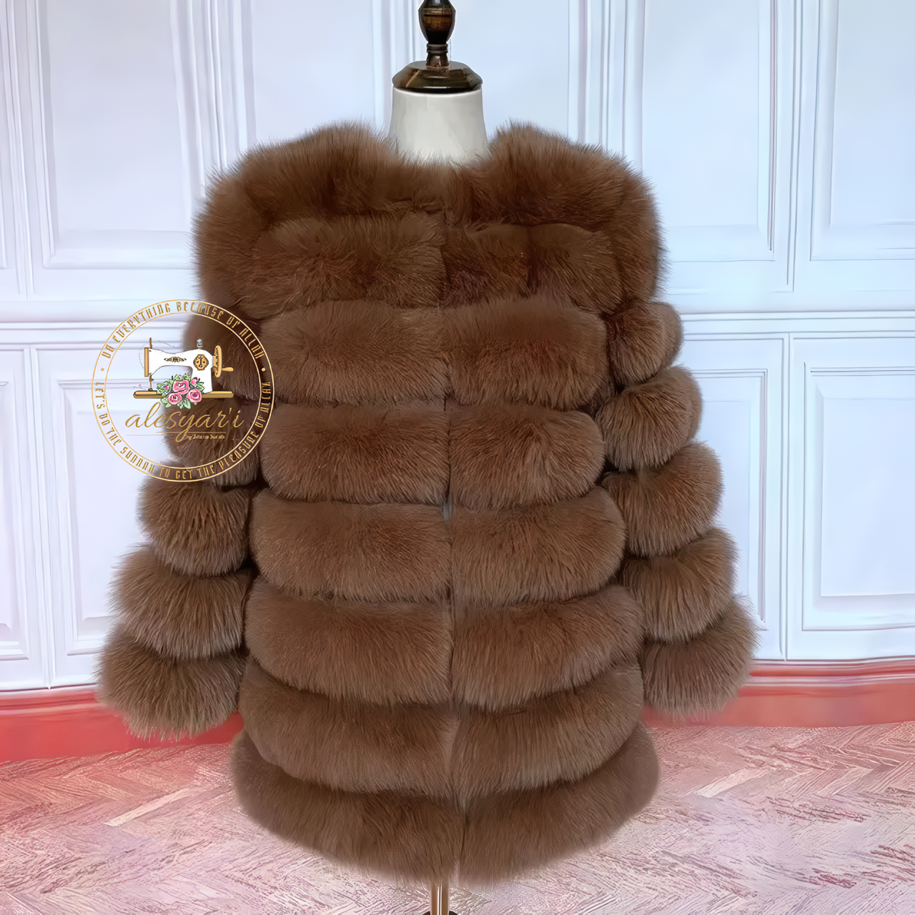 Alesyari Shop I Experience Winter Luxe: Unveiling Our New Fashion Real Natural Fox Fur Long Coat Jacket for Ultimate Warmth and Style