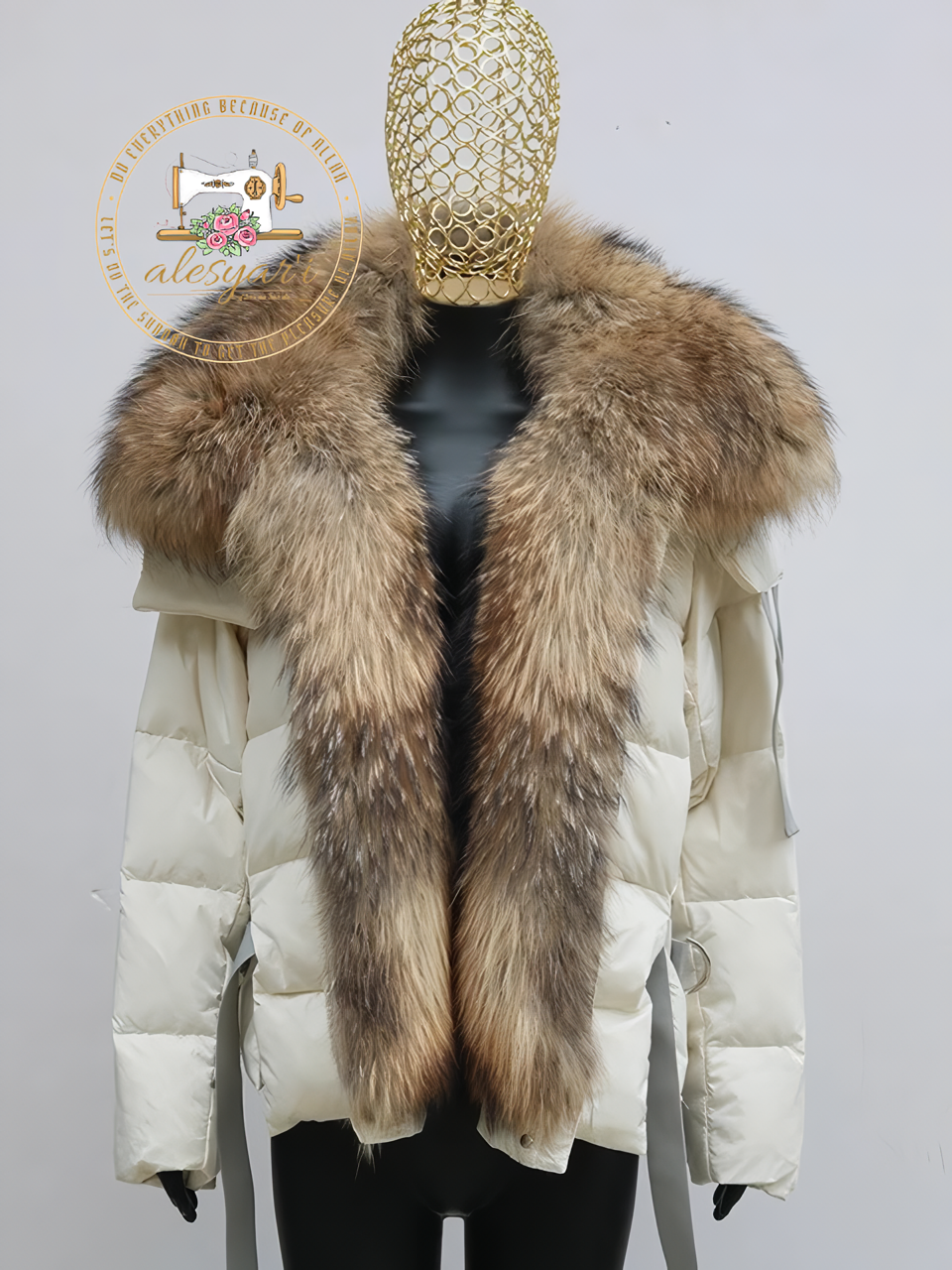 Alesyari Shop I Stylish Winter Jackets for Women with Genuine Fox Fur Collar and Goose Down Filling