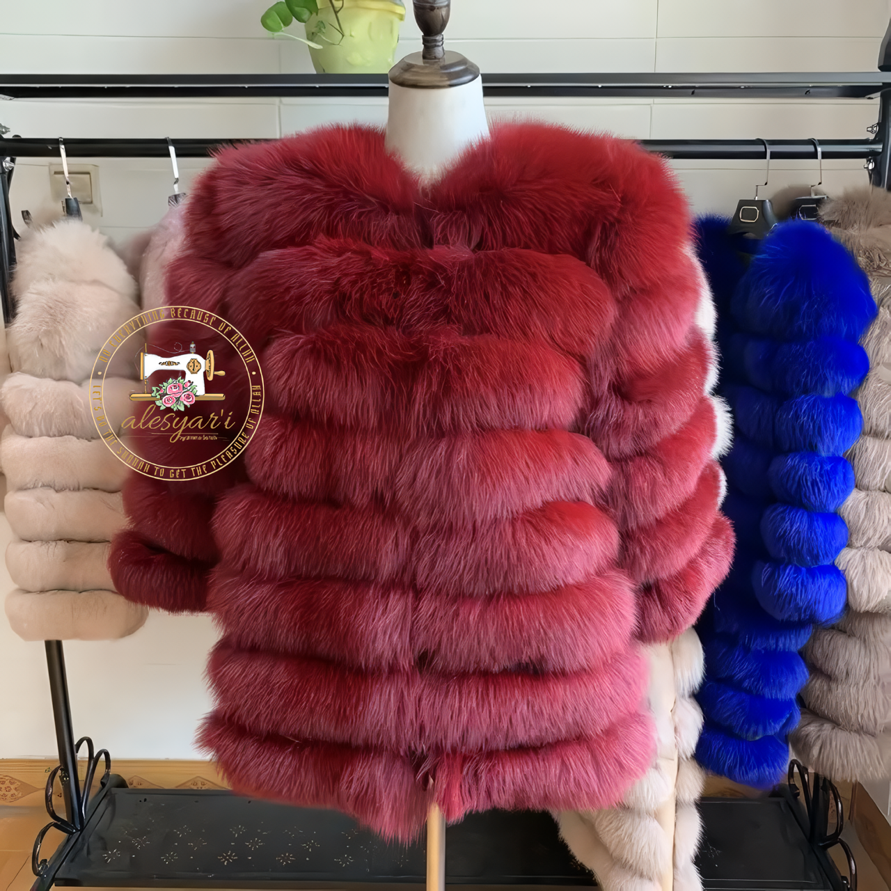 Alesyari Shop I Experience Winter Luxe: Unveiling Our New Fashion Real Natural Fox Fur Long Coat Jacket for Ultimate Warmth and Style