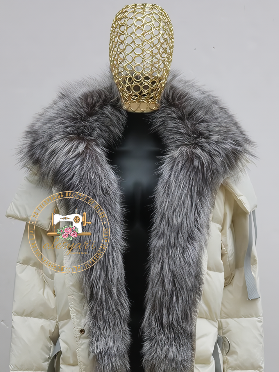 Alesyari Shop I Stylish Winter Jackets for Women with Genuine Fox Fur Collar and Goose Down Filling