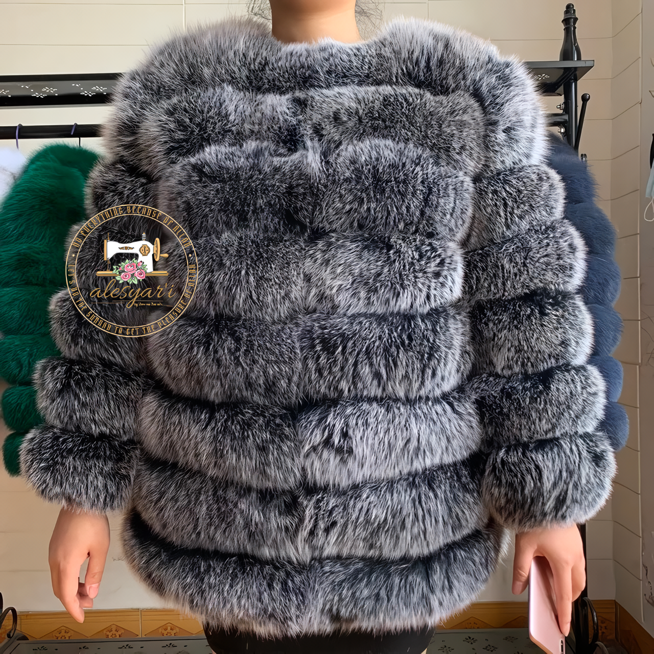 Alesyari Shop I Experience Winter Luxe: Unveiling Our New Fashion Real Natural Fox Fur Long Coat Jacket for Ultimate Warmth and Style