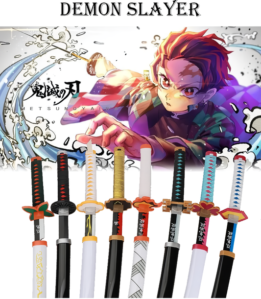 Alesyari Shop I Toy Sword Demon Slayer Katana 80cm Wooden Sword Cosplay Weapon Zenitsu Muichirou Mitsuri 1:1 Original patterns and styles