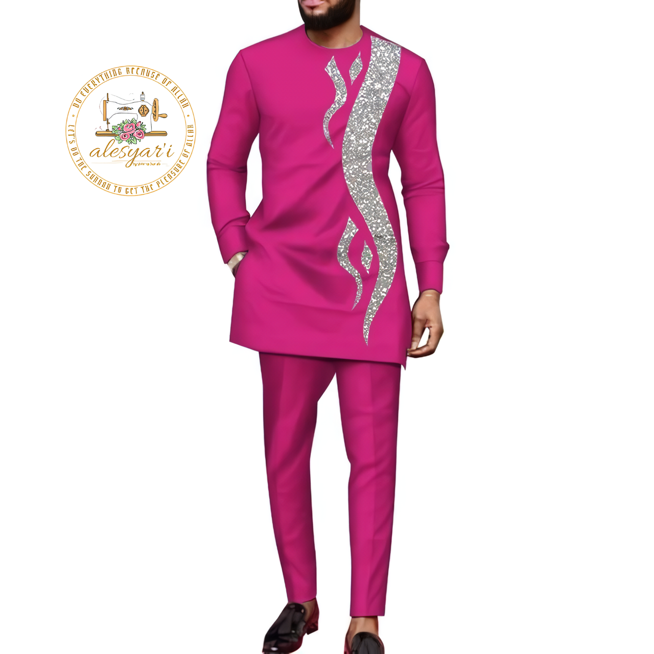 Alesyari Shop I Dashiki Men Suits with Long Sleeve Shirt and Trousers - 2-Piece Set Boubou