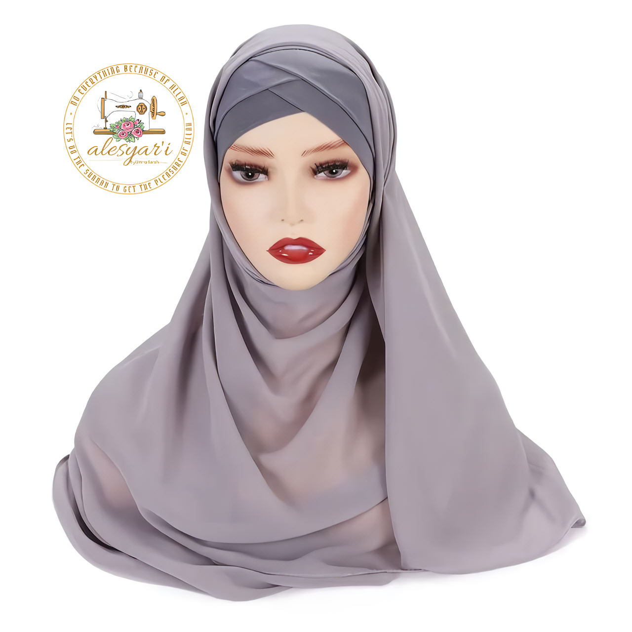 Alesyari Shop I Chiffon Hijab Scarf Sets with Stylish Cross Jersey Caps for Instant Chic Hijab Styles