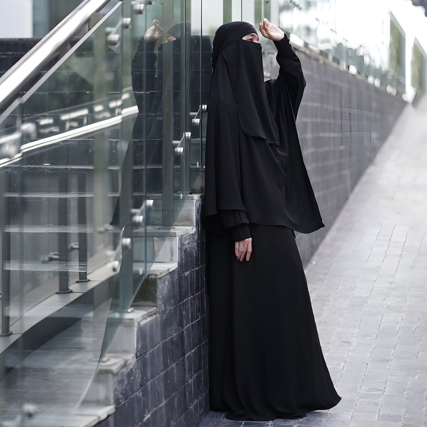 Abaya Hawra Series in Full Formal Jetblack color.