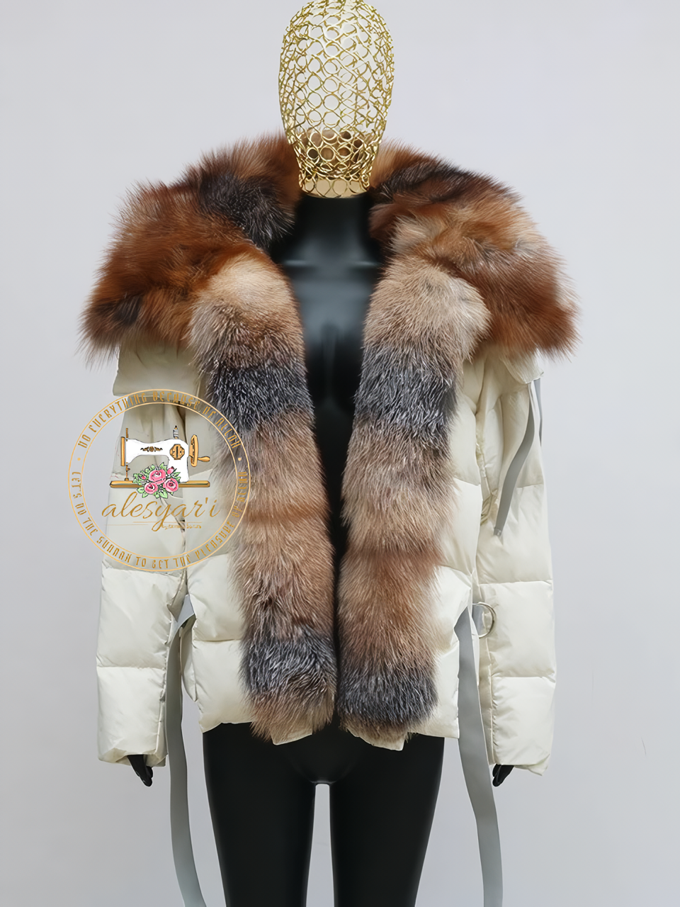 Alesyari Shop I Stylish Winter Jackets for Women with Genuine Fox Fur Collar and Goose Down Filling