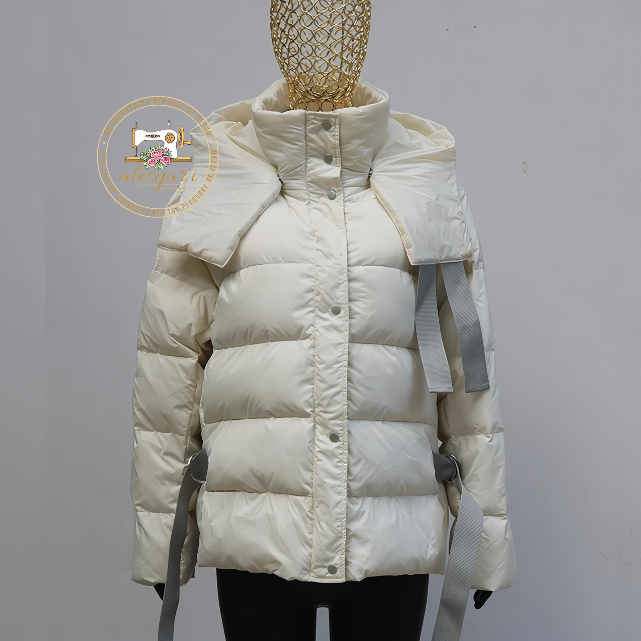 Alesyari Shop I Stylish Winter Jackets for Women with Genuine Fox Fur Collar and Goose Down Filling