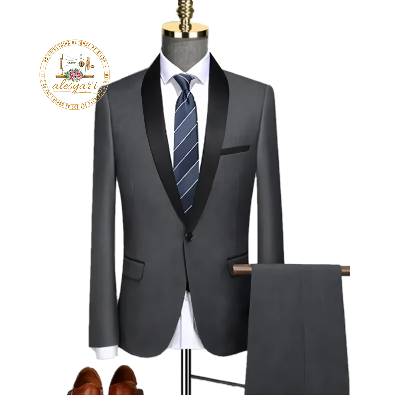 Alesyari Shop I Elevate Your Groom Style with the Perfect 3-Piece Slim Fit Tuxedo Set for Weddings