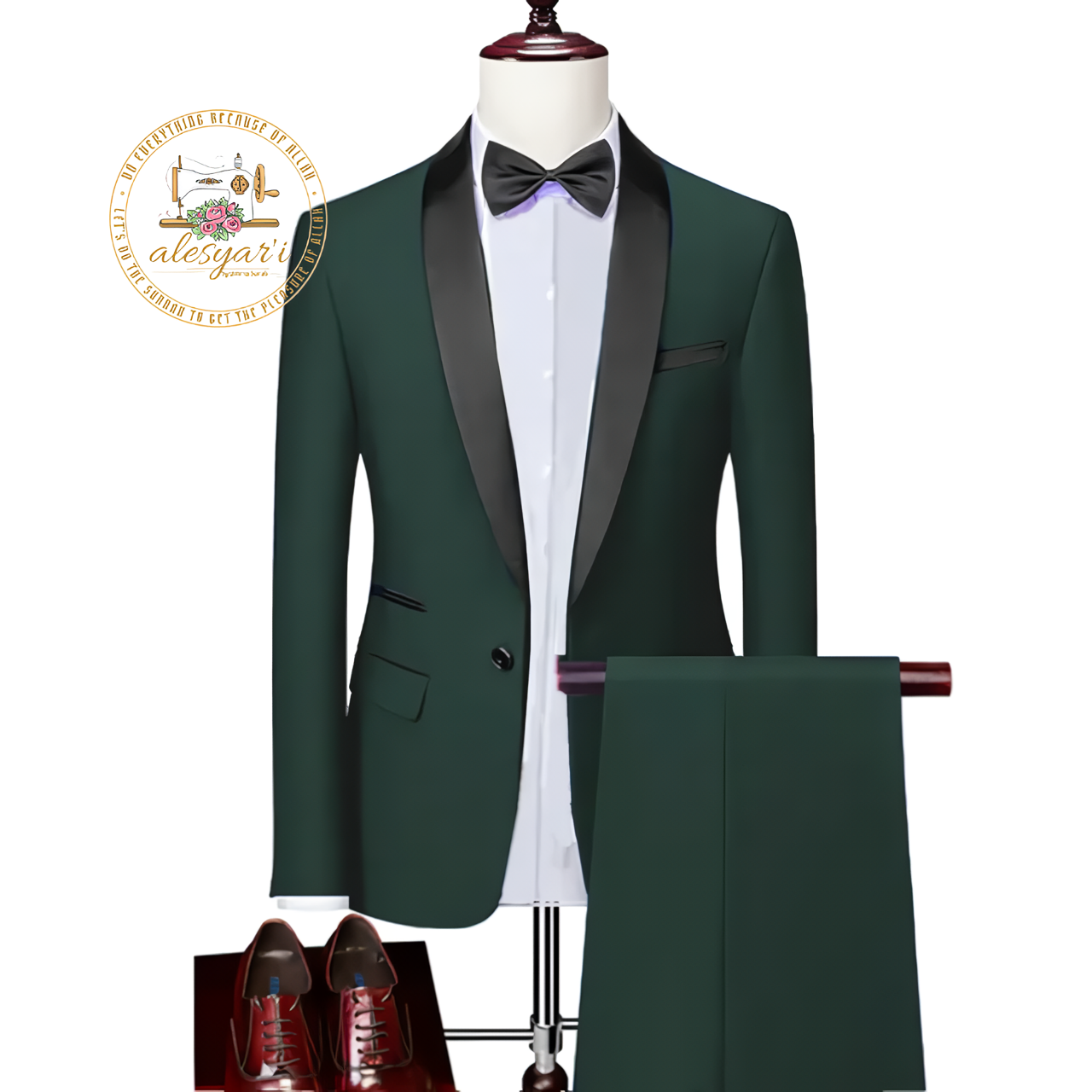 Alesyari Shop I Elevate Your Groom Style with the Perfect 3-Piece Slim Fit Tuxedo Set for Weddings