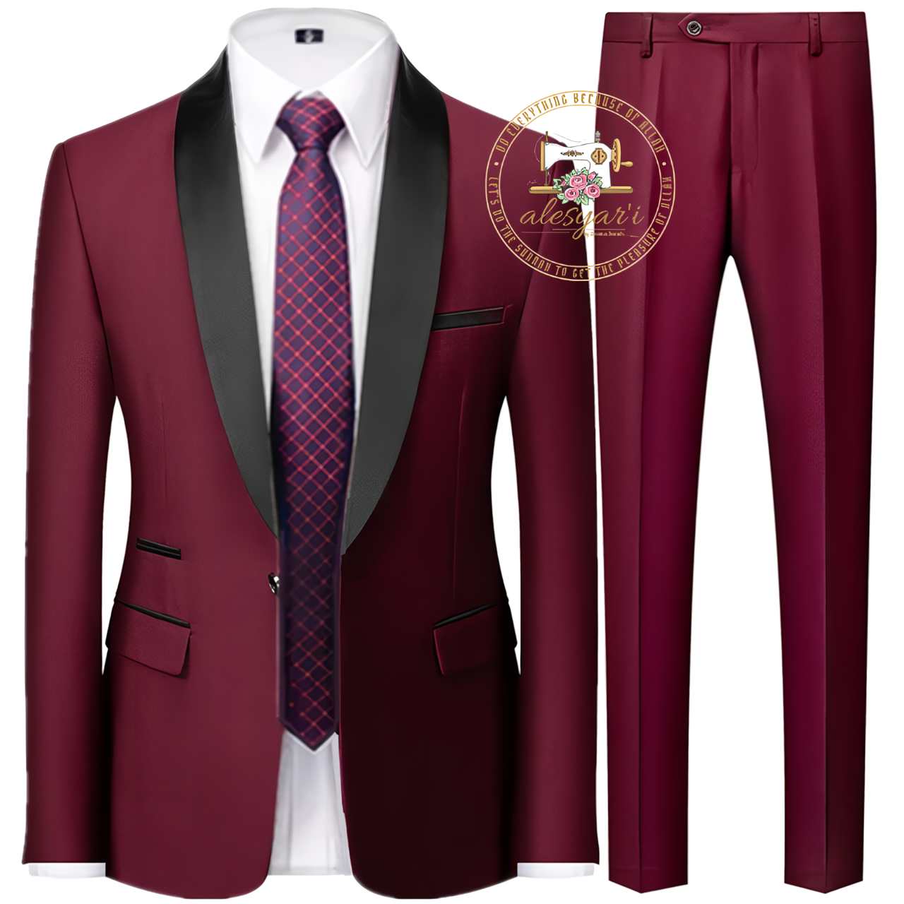 Alesyari Shop I 3-Piece Set with Blazers, Jacket, Trousers, Suit Coat, and Vest for the Groom's Dress