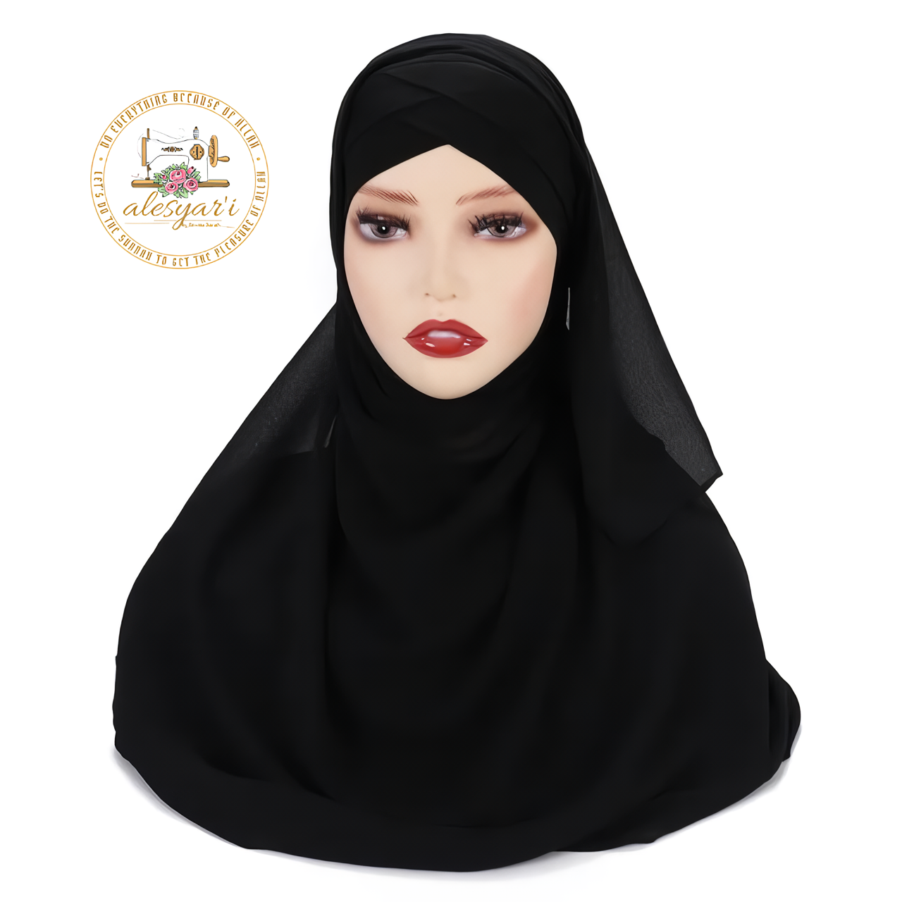 Alesyari Shop I Chiffon Hijab Scarf Sets with Stylish Cross Jersey Caps for Instant Chic Hijab Styles