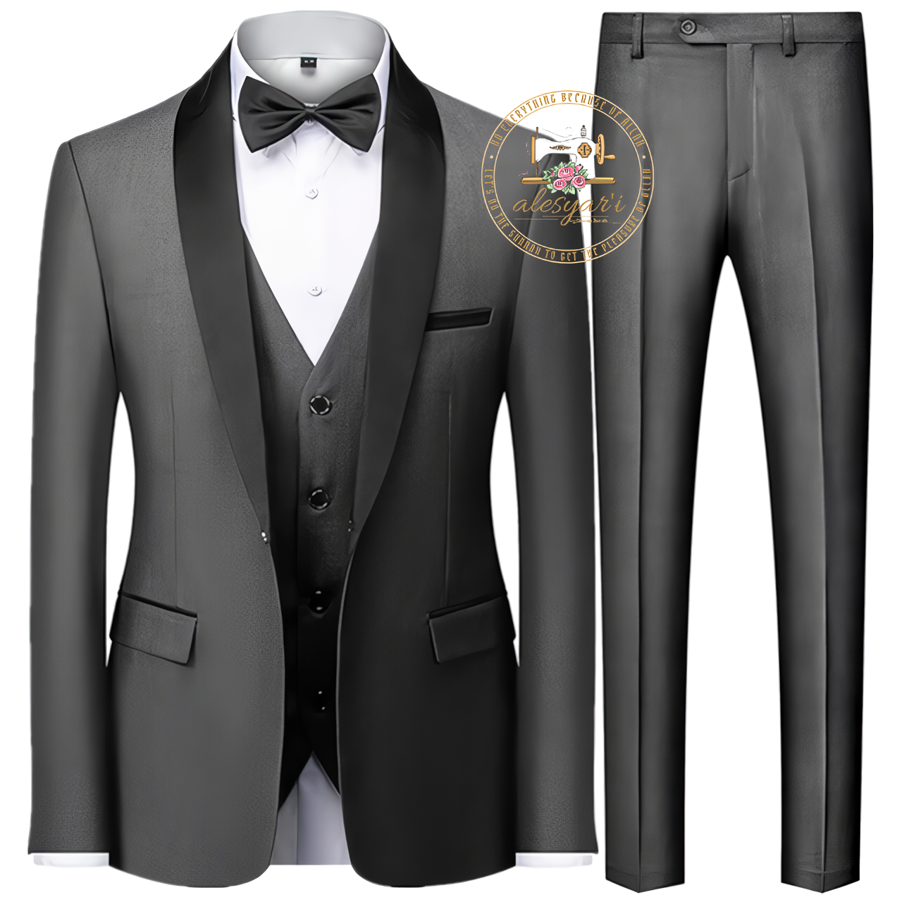 Alesyari Shop I 3-Piece Set with Blazers, Jacket, Trousers, Suit Coat, and Vest for the Groom's Dress