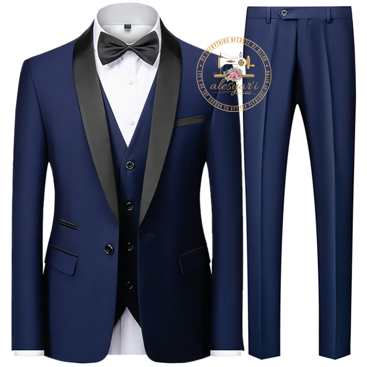 Alesyari Shop I 3-Piece Set with Blazers, Jacket, Trousers, Suit Coat, and Vest for the Groom's Dress