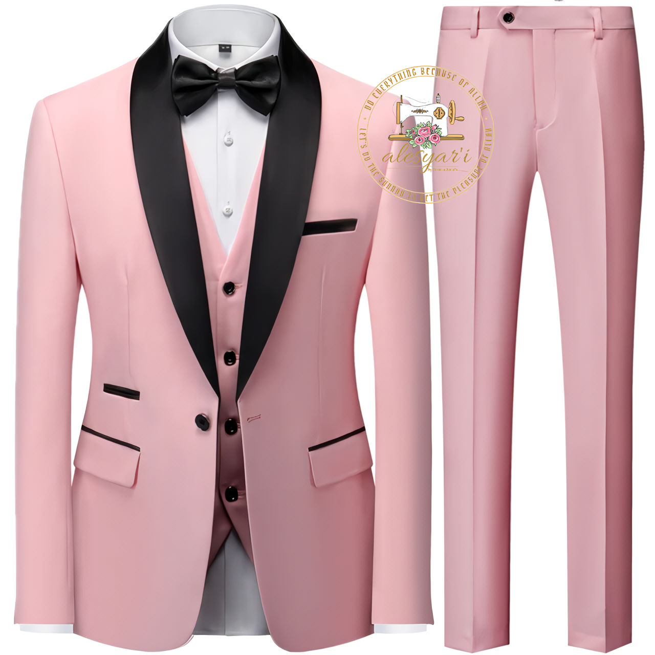 Alesyari Shop I 3-Piece Set with Blazers, Jacket, Trousers, Suit Coat, and Vest for the Groom's Dress