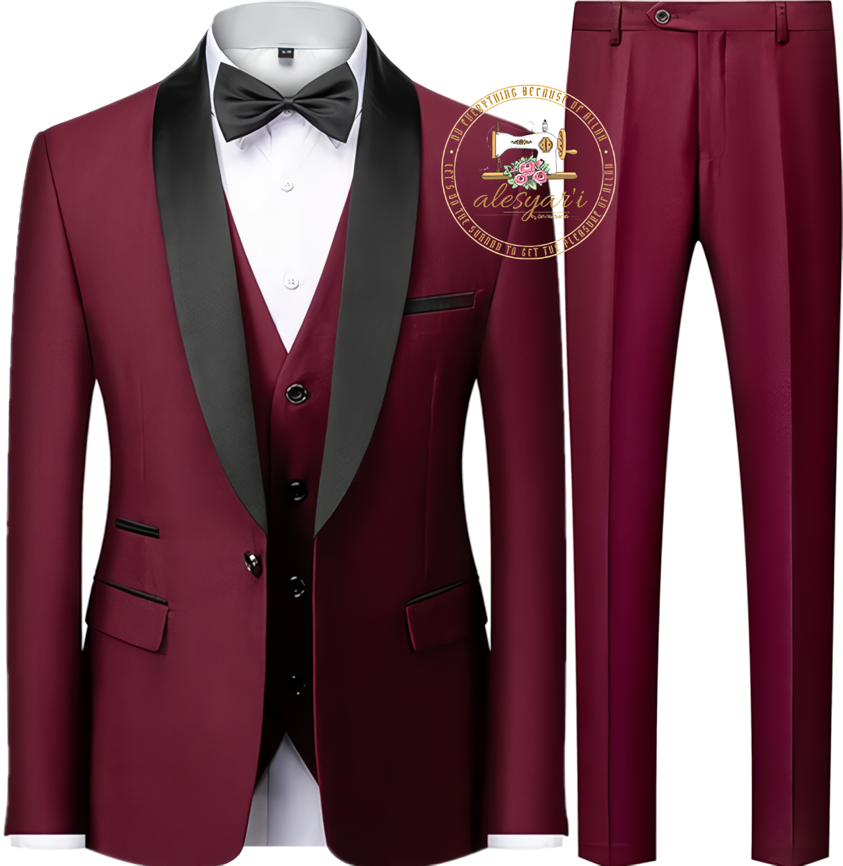 Alesyari Shop I 3-Piece Set with Blazers, Jacket, Trousers, Suit Coat, and Vest for the Groom's Dress