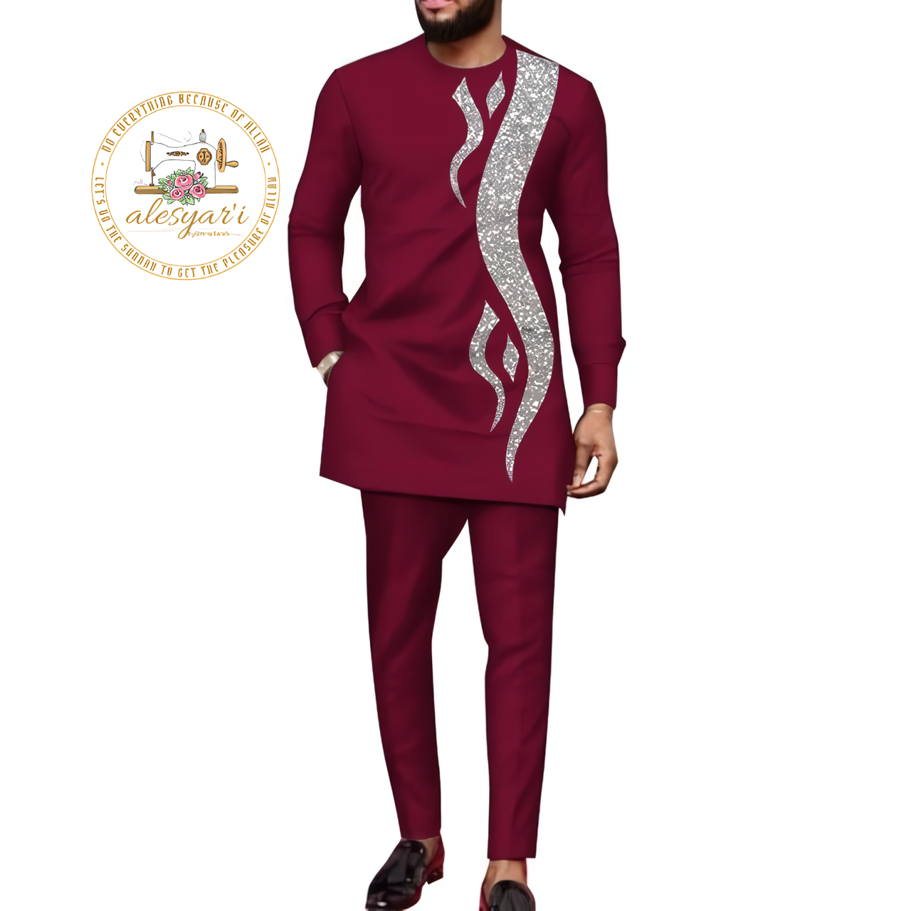 Alesyari Shop I Dashiki Men Suits with Long Sleeve Shirt and Trousers - 2-Piece Set Boubou