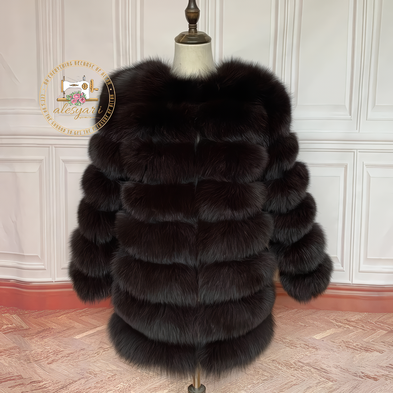 Alesyari Shop I Experience Winter Luxe: Unveiling Our New Fashion Real Natural Fox Fur Long Coat Jacket for Ultimate Warmth and Style