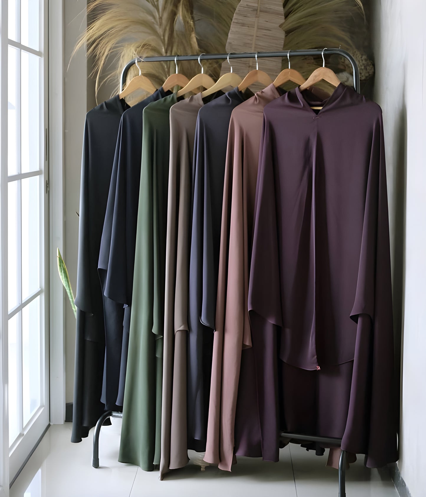 7 Colors of Abaya Nourah Series Basic Non Pad Khimar with Half Niqab or Niqab Bandana.