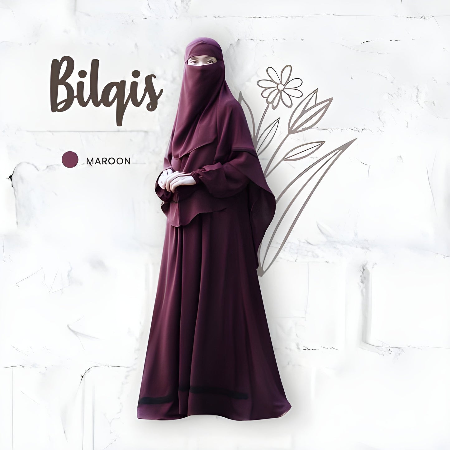 Alesyari Shop I Chocolate - Bilqis Anti-UVA Abaya Set with Niqab, Premium Quality, Custom Sizes Available