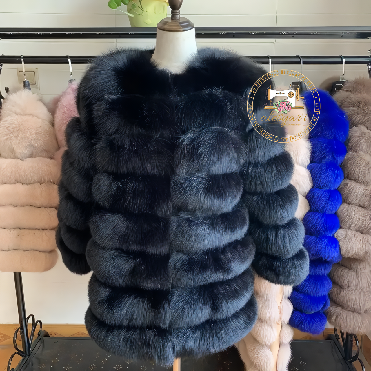 Alesyari Shop I Experience Winter Luxe: Unveiling Our New Fashion Real Natural Fox Fur Long Coat Jacket for Ultimate Warmth and Style