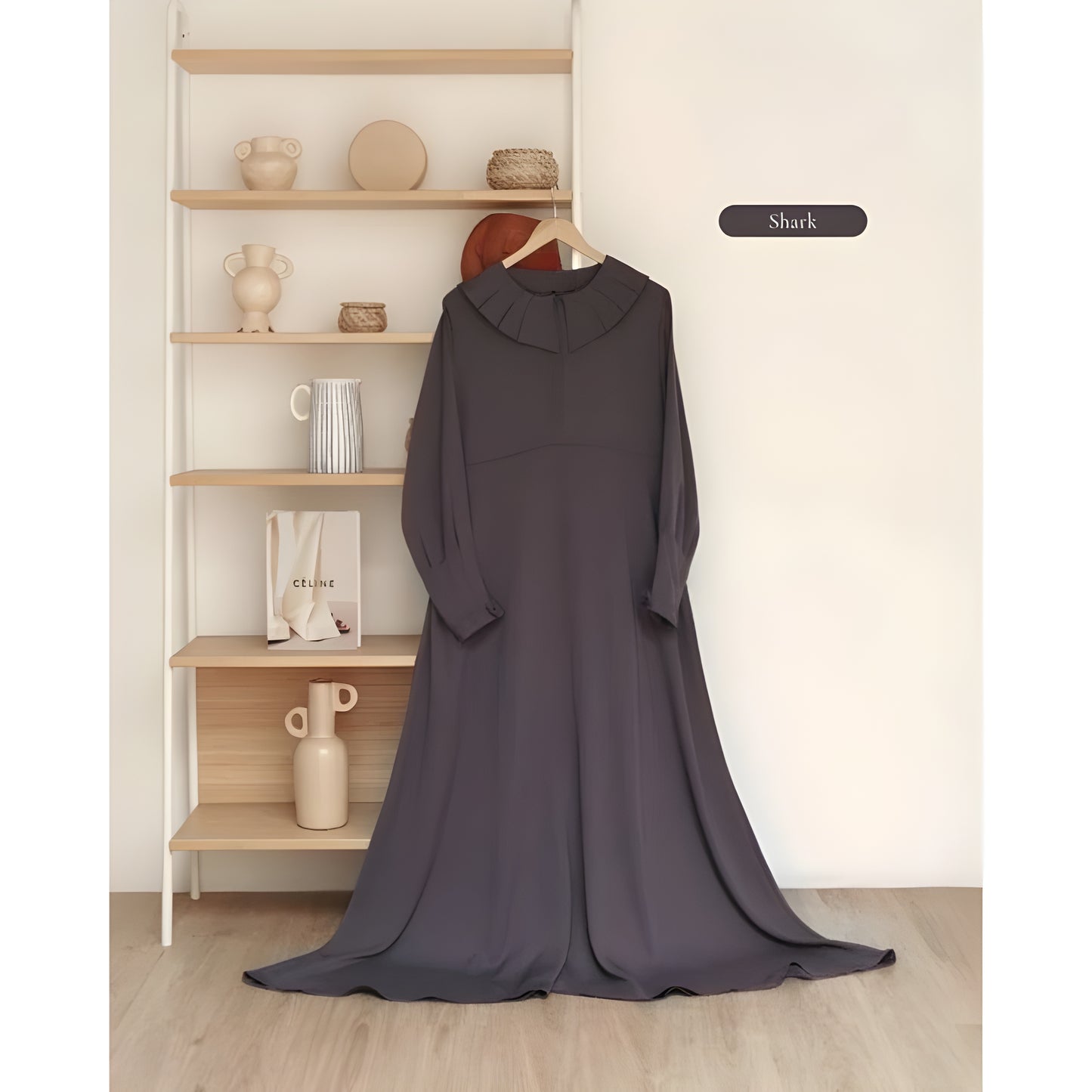 Abaya Qasidan Series in Shark color.