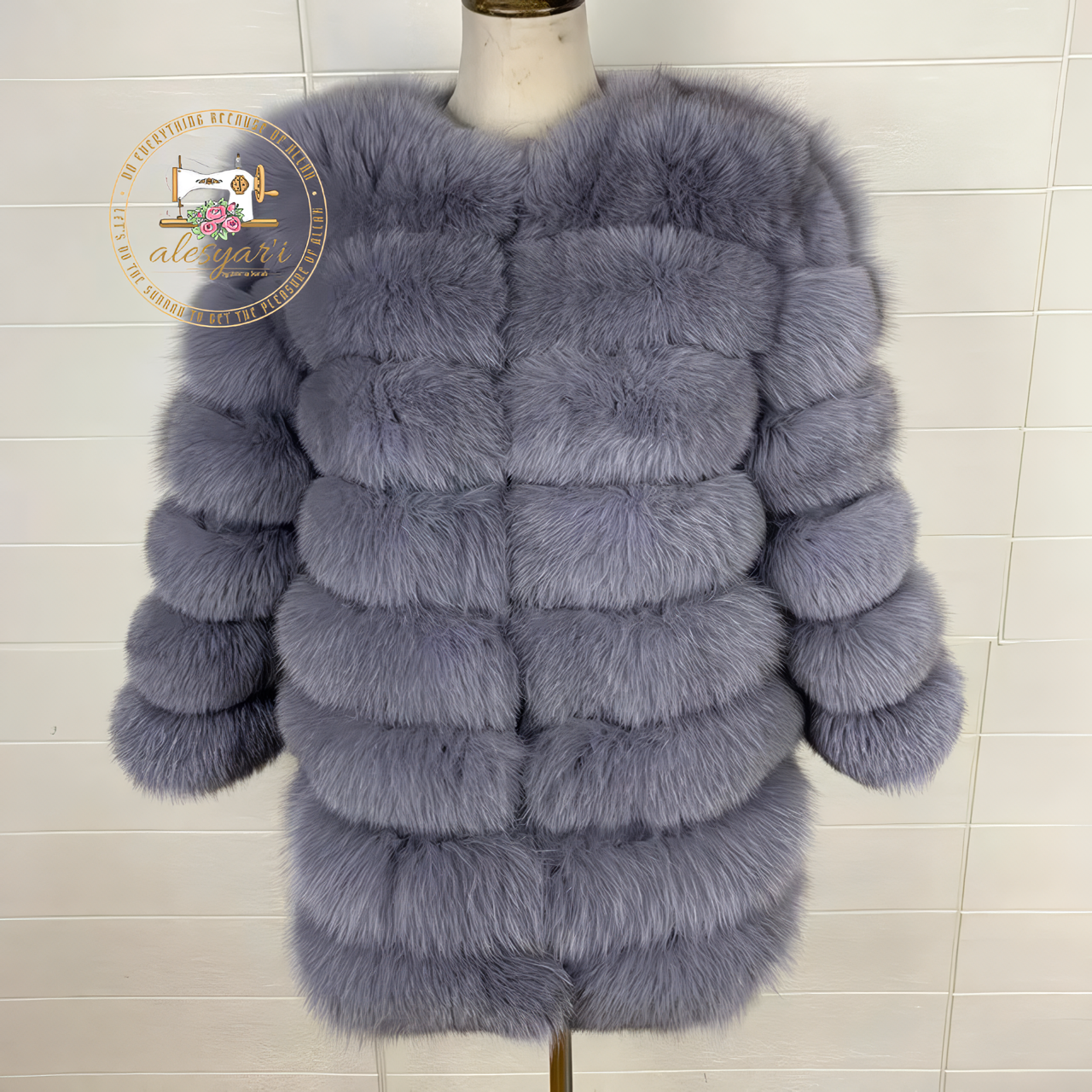 Alesyari Shop I Experience Winter Luxe: Unveiling Our New Fashion Real Natural Fox Fur Long Coat Jacket for Ultimate Warmth and Style