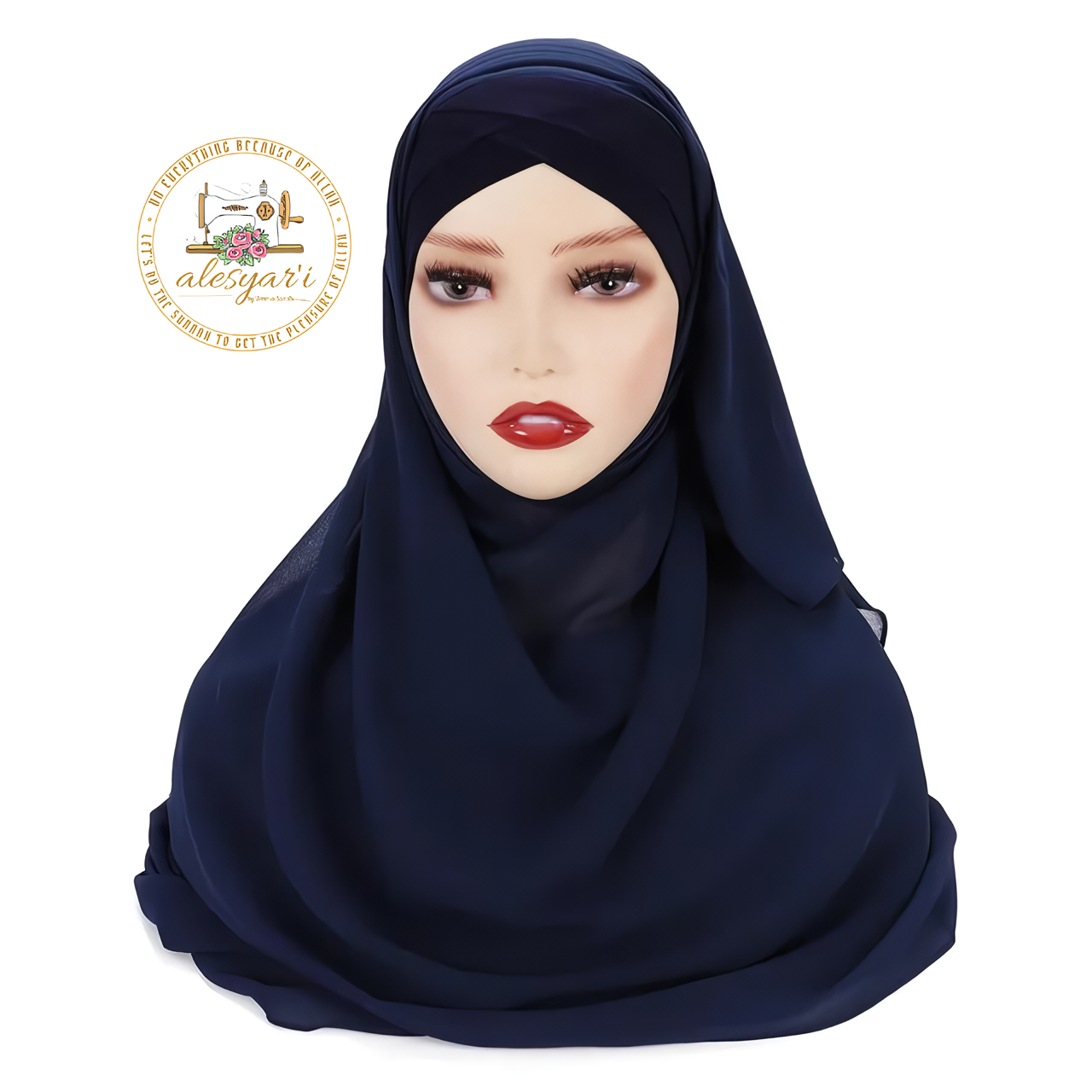 Alesyari Shop I Chiffon Hijab Scarf Sets with Stylish Cross Jersey Caps for Instant Chic Hijab Styles