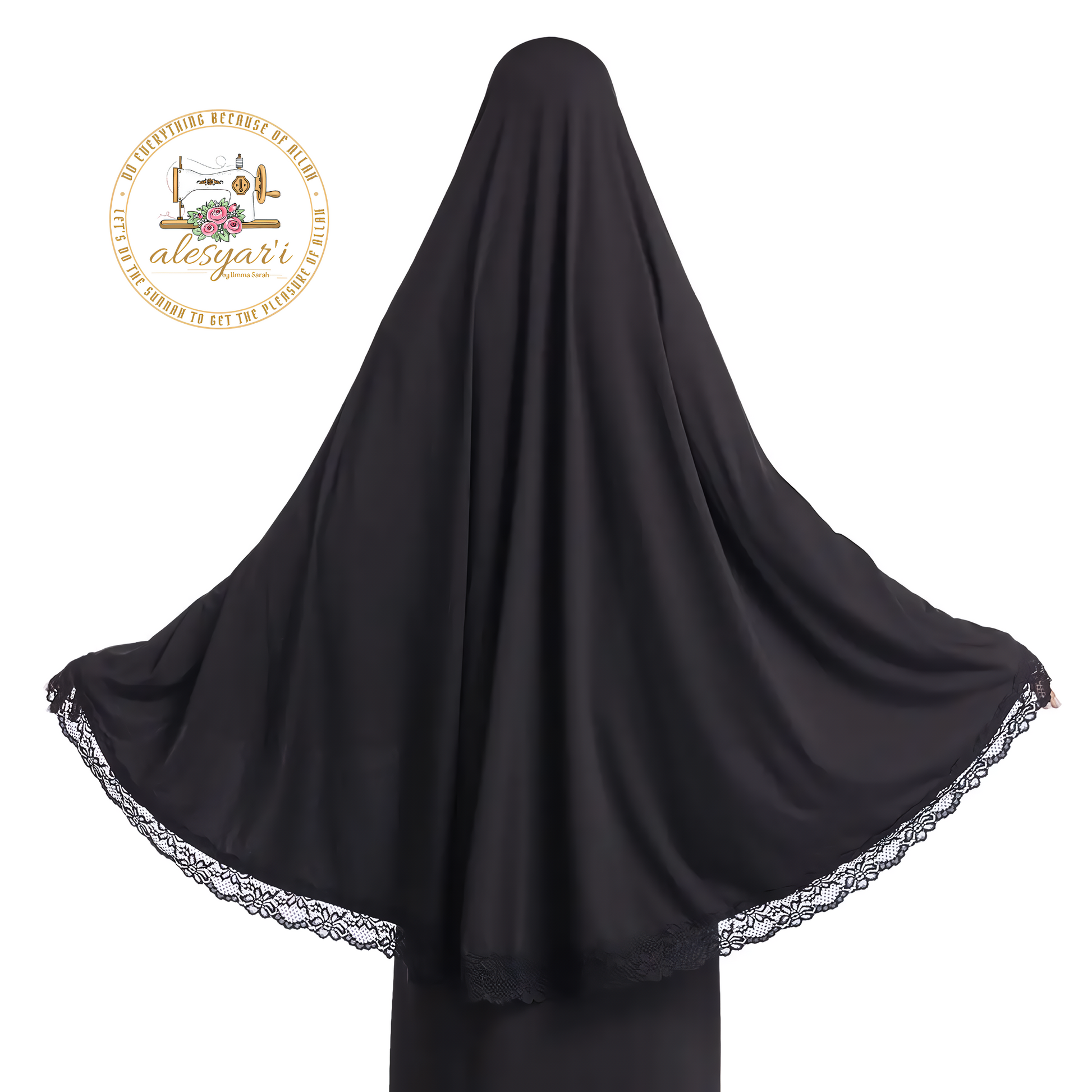 Alesyari Shop I Long Khimar Hijab for Muslim Women in Soft Solid Colors, Perfect for Ramadan and Eid Prayer