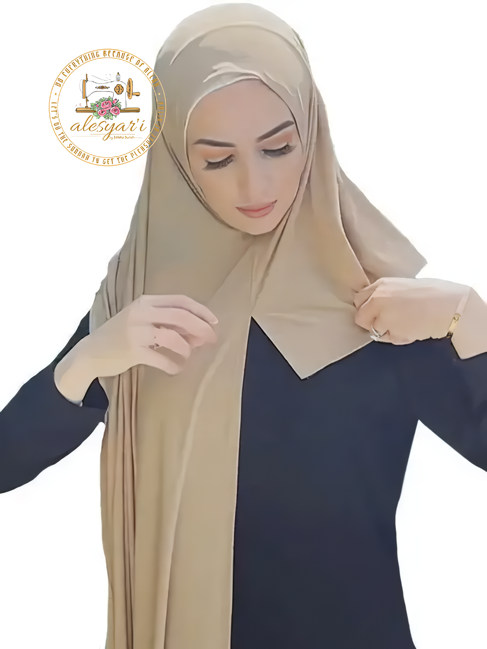 Alesyari Shop I Premium Cotton Jersey Hijab Shawls for Muslim Women - Pinless, Instant, Perfect Head Scarf Wrap for Ladies