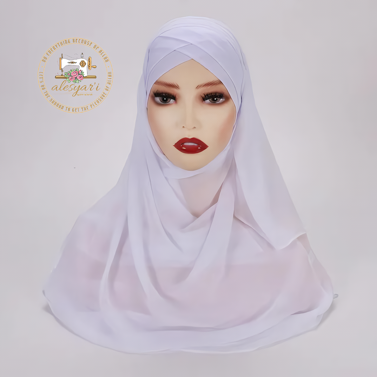 Alesyari Shop I Chiffon Hijab Scarf Sets with Stylish Cross Jersey Caps for Instant Chic Hijab Styles