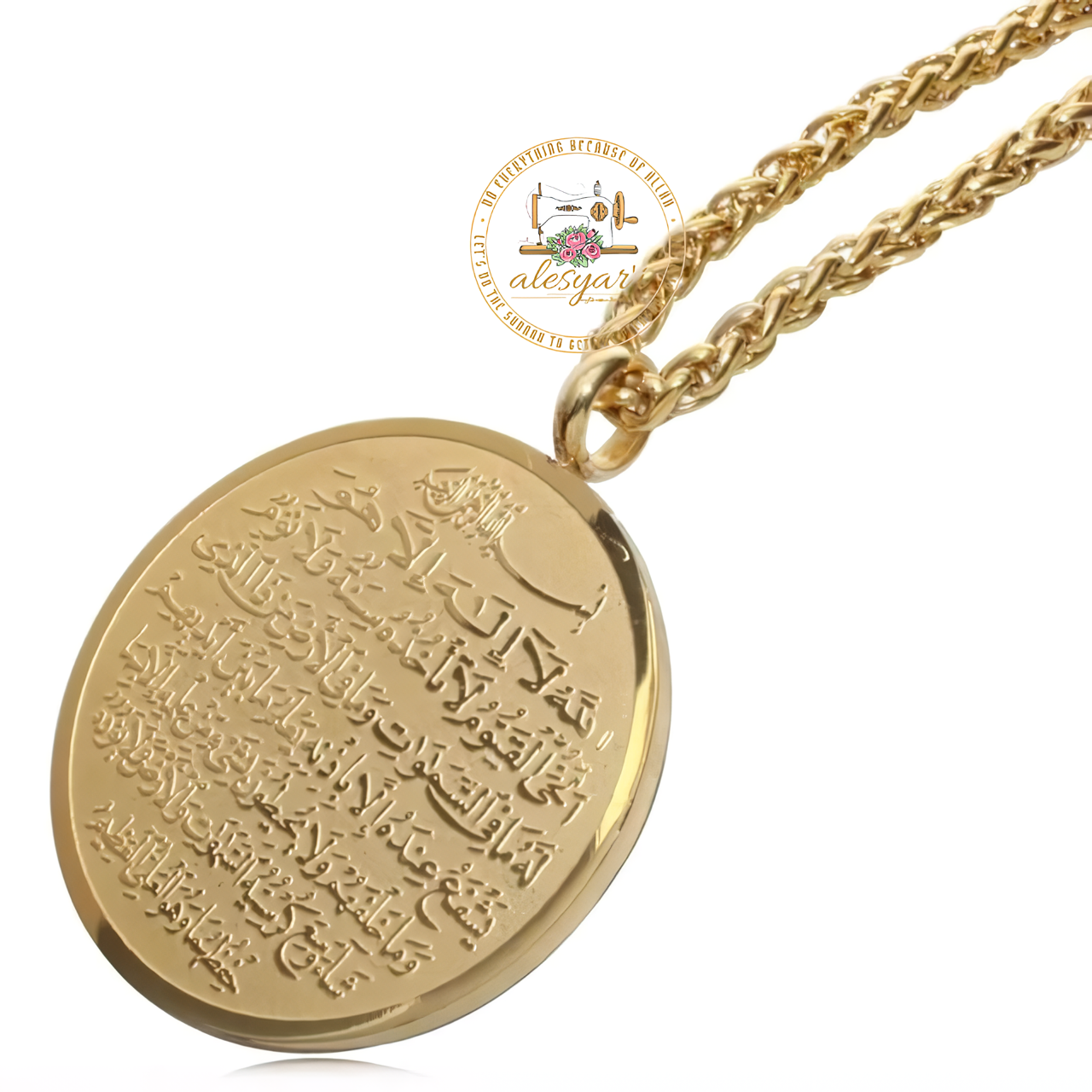 Alesyari Shop I Stainless Steel Evil Eye Car Mirror Pendant – A Trendy Fusion of Islamic and Christian Scripture Jewelry