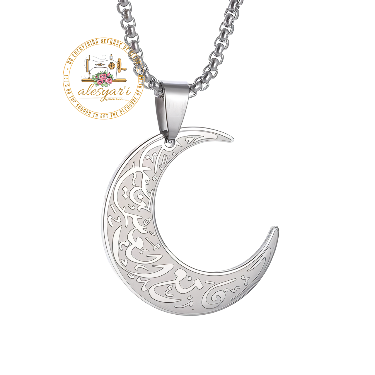 Alesyari Shop I Stainless Steel Evil Eye Car Mirror Pendant – A Trendy Fusion of Islamic and Christian Scripture Jewelry