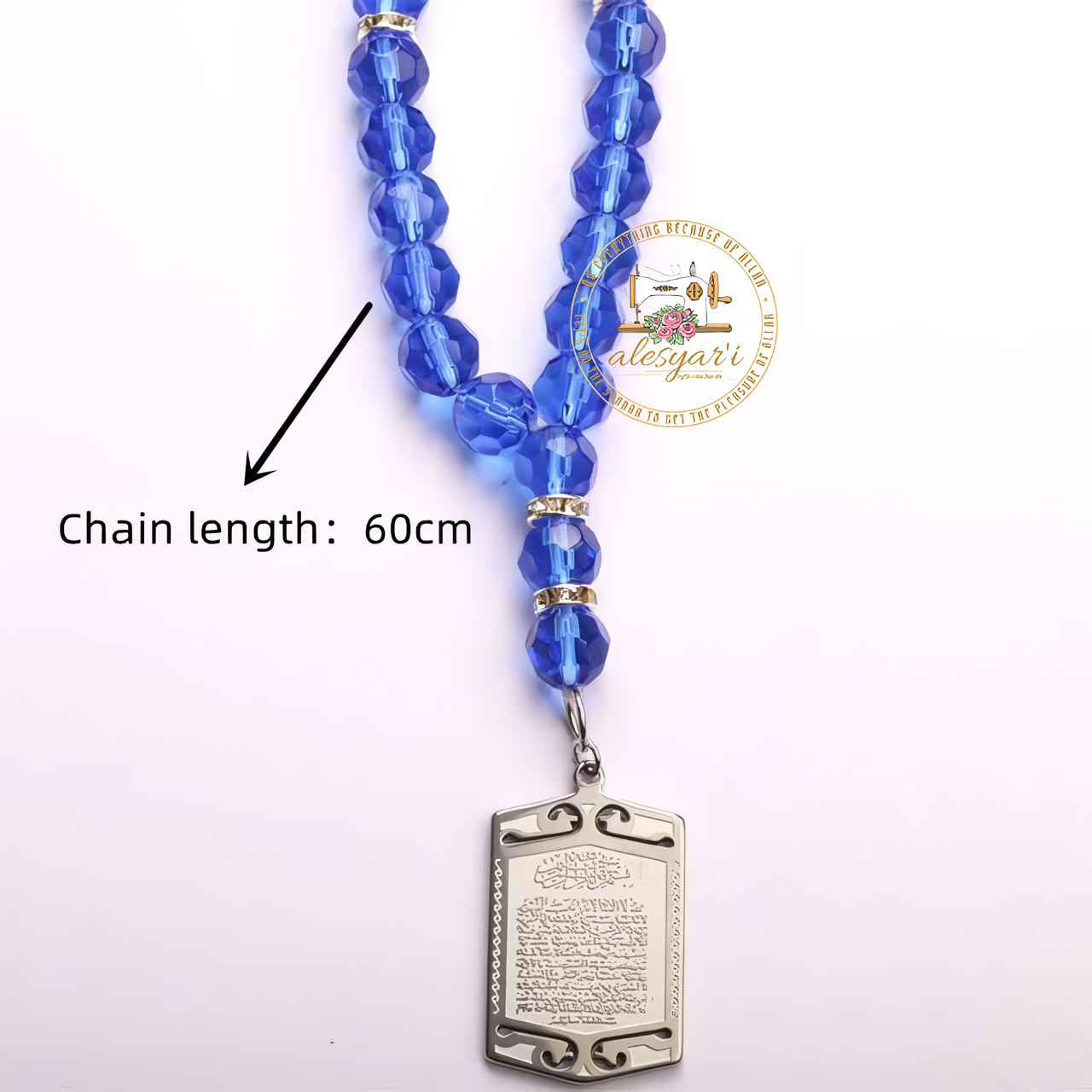 Alesyari Shop I Stainless Steel Evil Eye Car Mirror Pendant – A Trendy Fusion of Islamic and Christian Scripture Jewelry