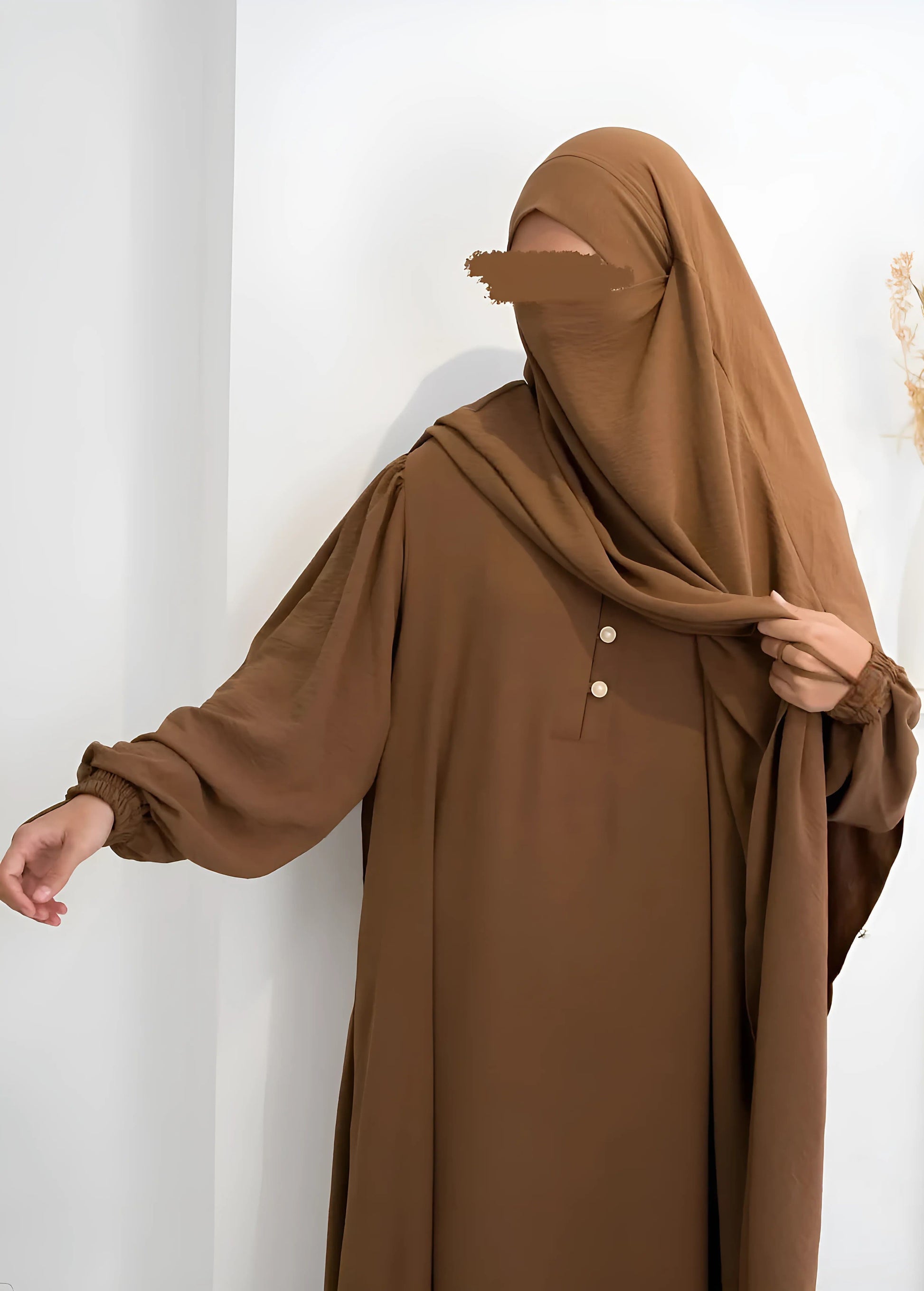 Azzura Crinkle Muslim Abaya French Khimar Set Modest Islamic Dress for Women Daily Prayer Ramadan Eid Outfit