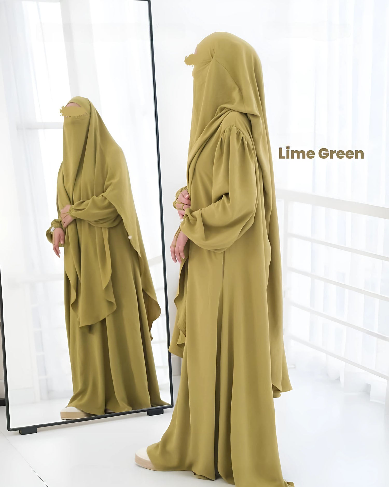 Azzura Crinkle Muslim Abaya French Khimar Set Modest Islamic Dress for Women Daily Prayer Ramadan Eid Outfit