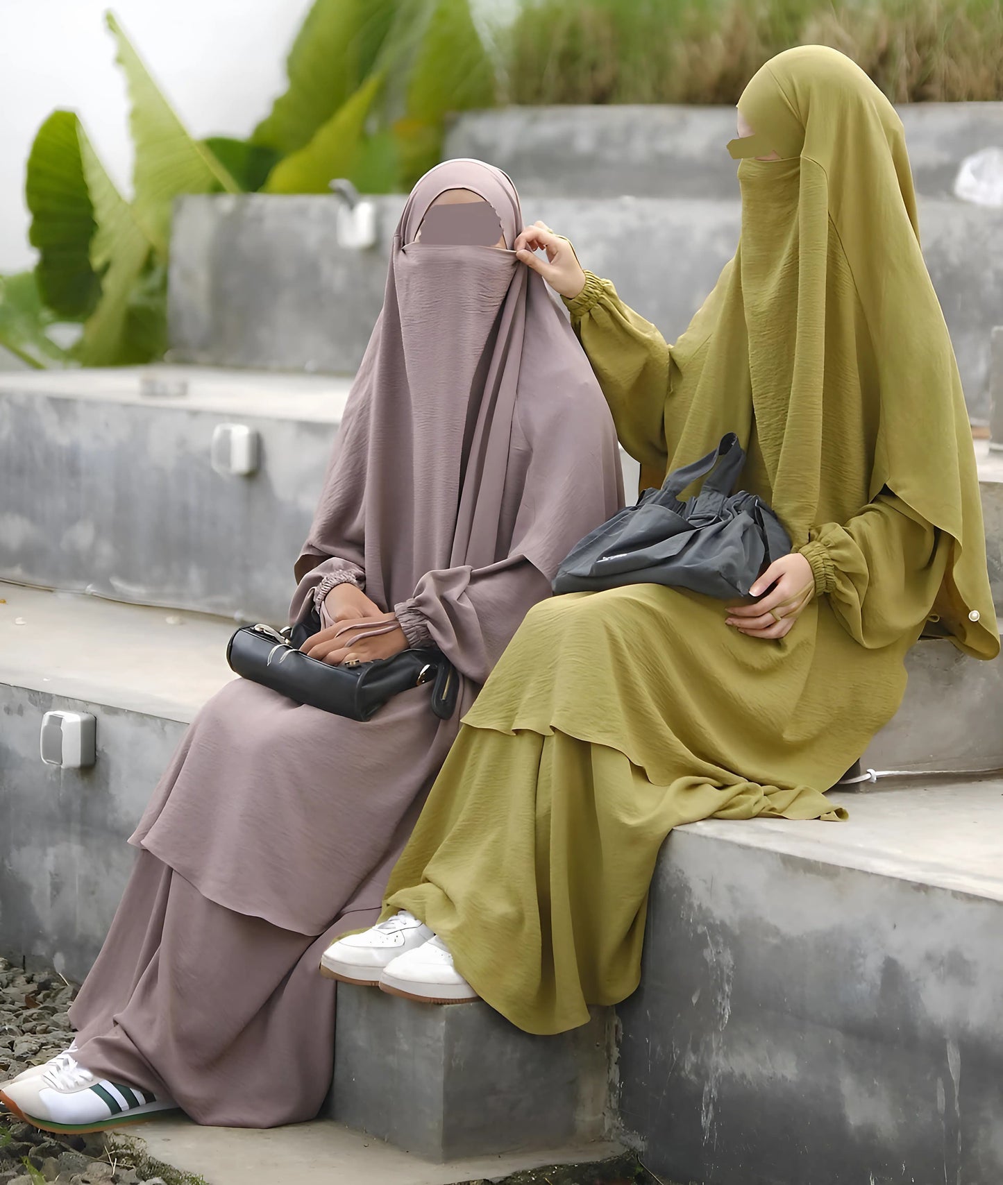 Azzura Crinkle Muslim Abaya French Khimar Set Modest Islamic Dress for Women Daily Prayer Ramadan Eid Outfit
