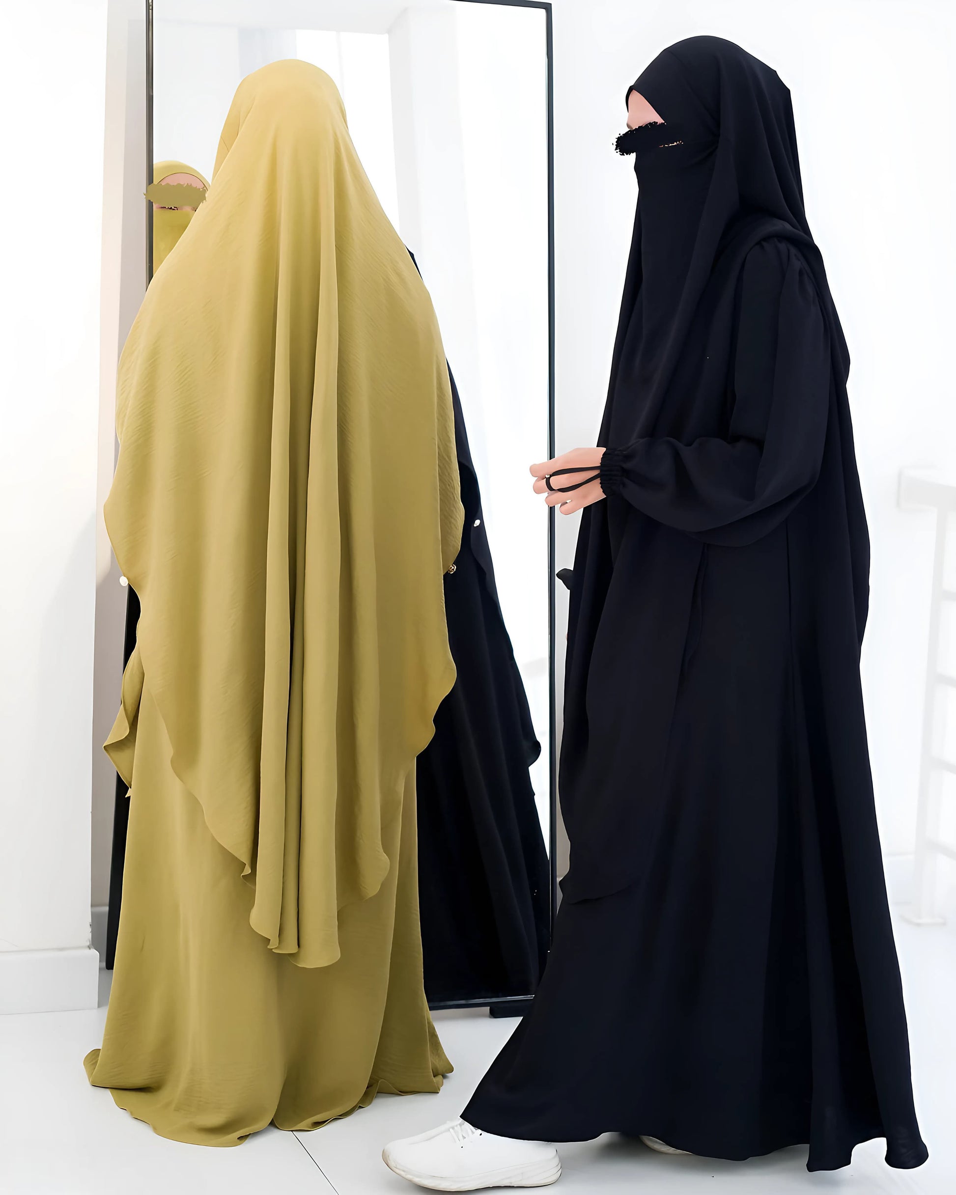 Azzura Crinkle Muslim Abaya French Khimar Set Modest Islamic Dress for Women Daily Prayer Ramadan Eid Outfit