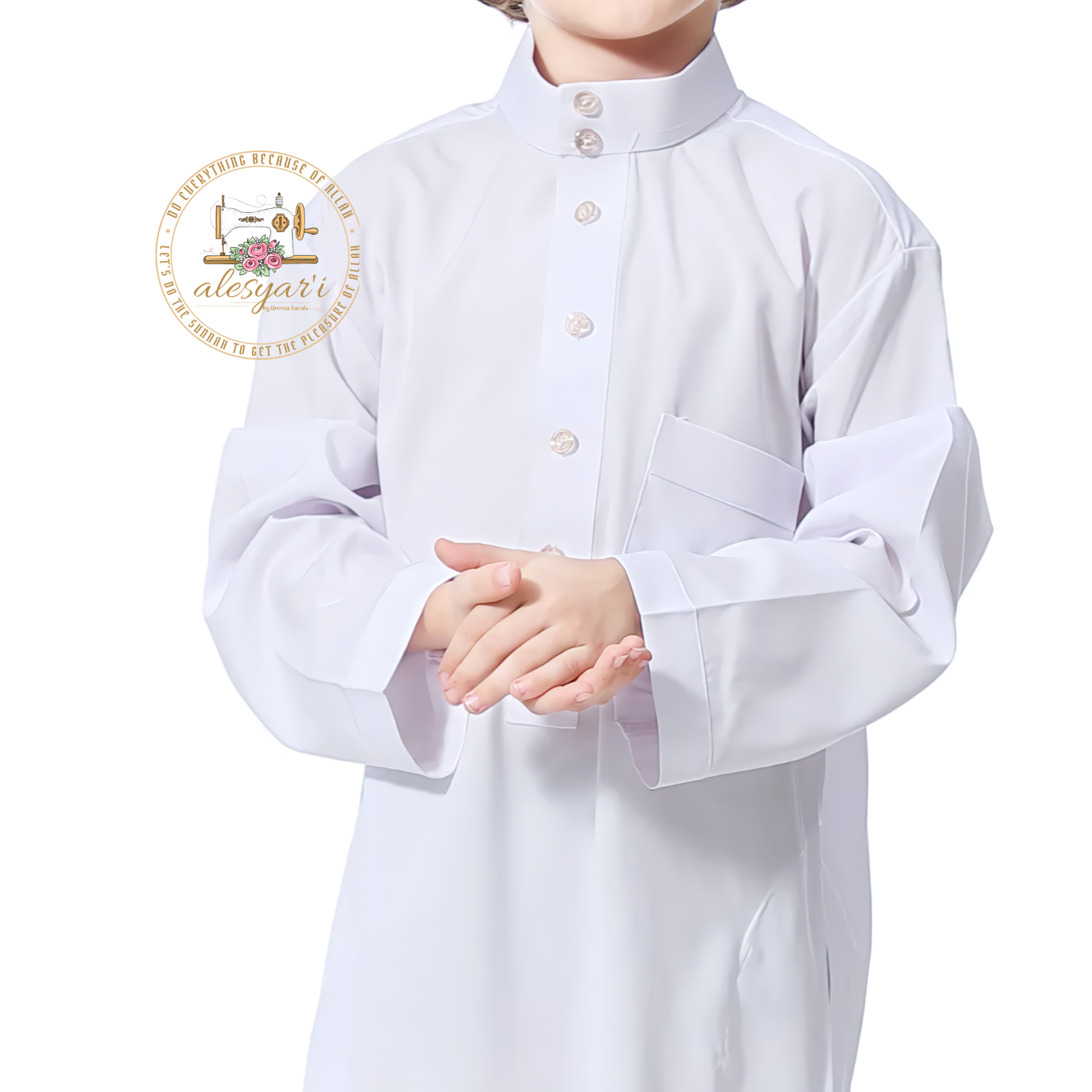 Alesyari Shop I Boys Kids Islamic Muslim Juba Kaftan Robe Arabian Dubai Qatar Boy Long Sleeve Shirt Abaya Robe Dress Solid Color