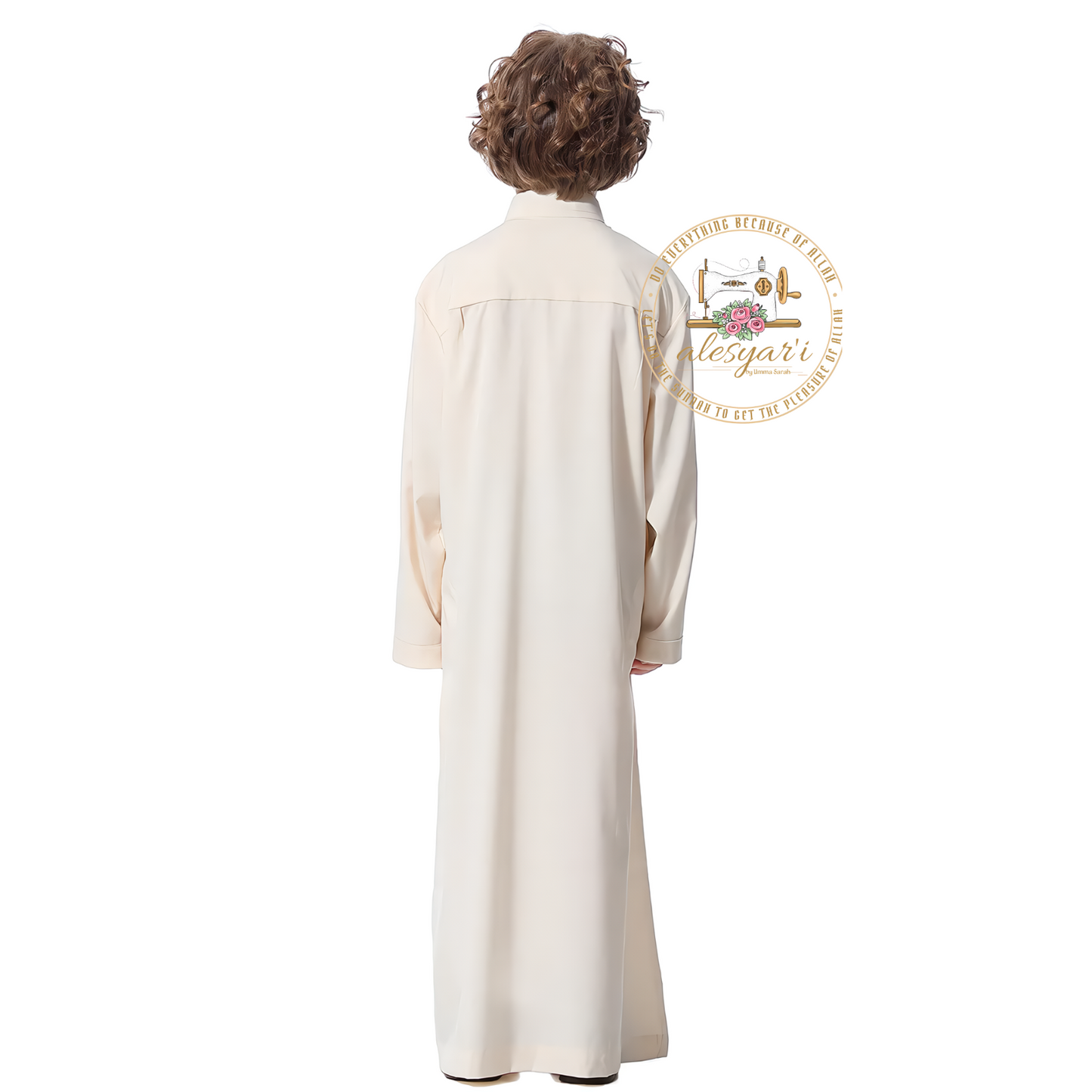 Alesyari Shop I Boys Kids Islamic Muslim Juba Kaftan Robe Arabian Dubai Qatar Boy Long Sleeve Shirt Abaya Robe Dress Solid Color